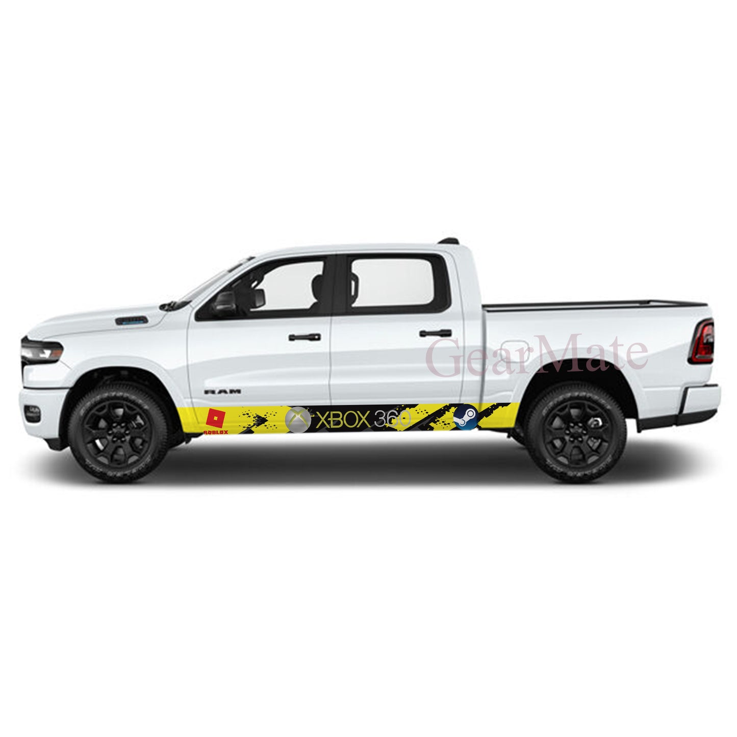 X Box 360 Games Rocker Panel Graphic Decal Kit (Left & Right Sides) - High Quality Vinyl for Trucks & SUVs
