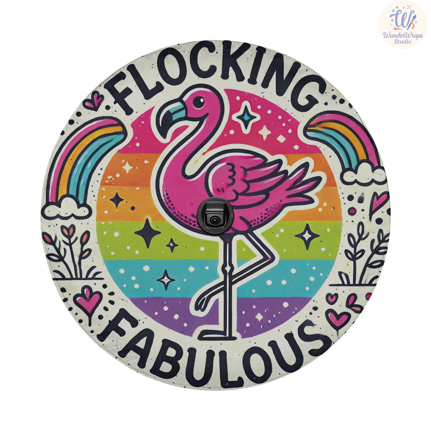 Flocking Fabulous Spare Tire Cover – Waterproof UV Resistant Protector with Camera Hole