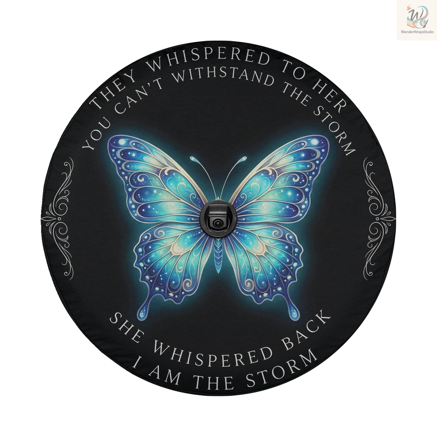 Butterfly I Am The Stom Spare Tire Cover – Waterproof UV Resistant Protector with Camera Hole