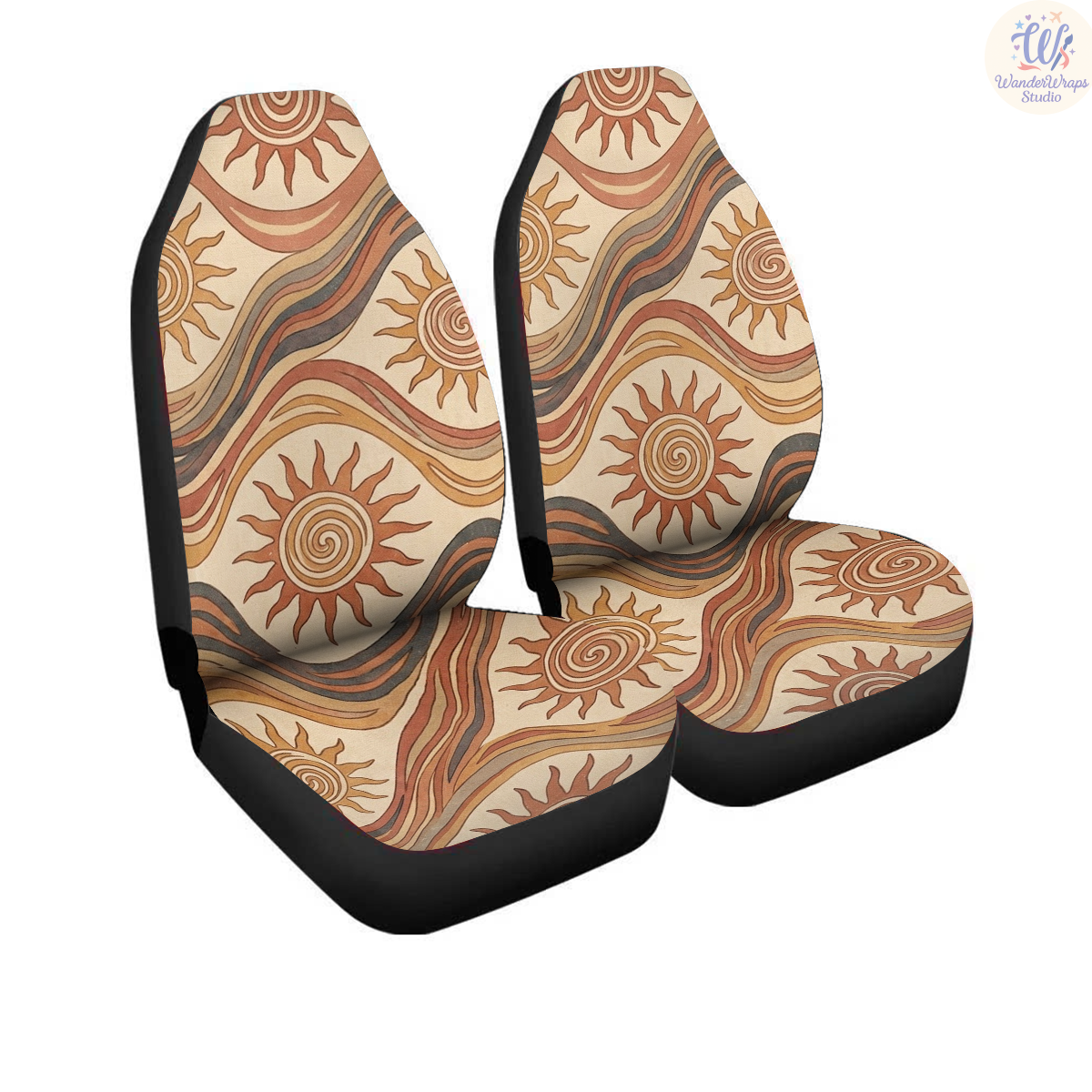 Bohemian Sun Car Seat Covers – High Quality Graphic and Polar Fleece Protector Set