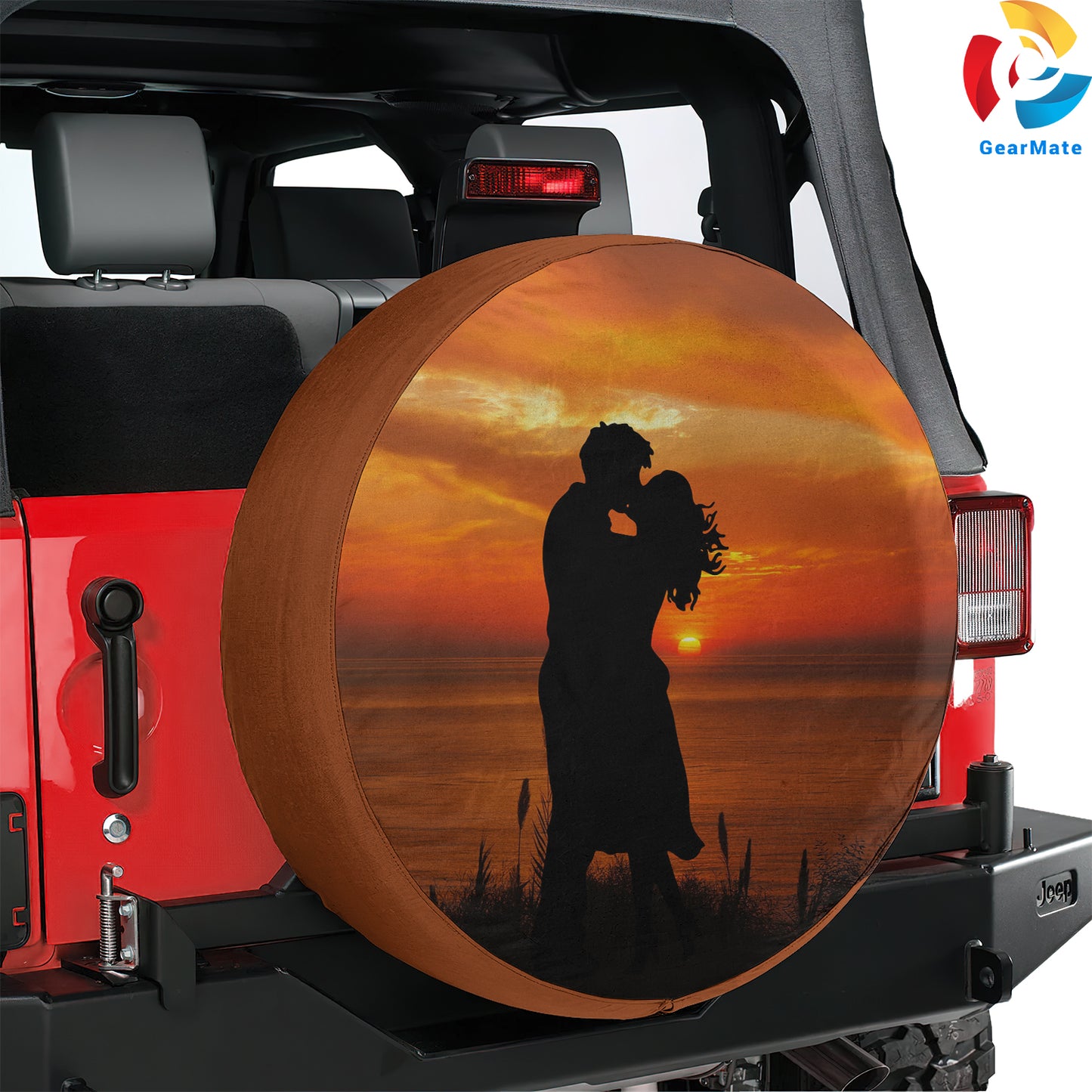 Couple Romantic Spare Tire Cover – Premium Waterproof UV Resistant Protector