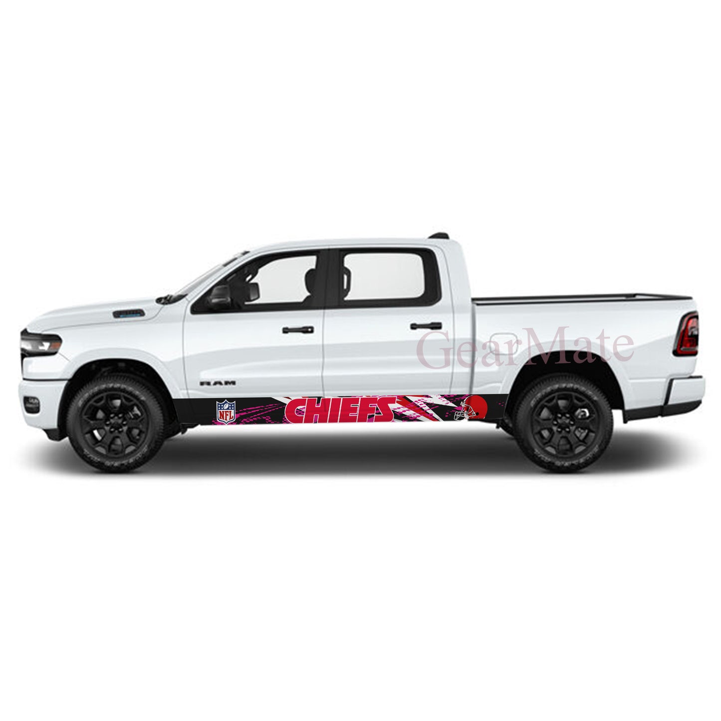 NFL Kansas City Chiefs 2 Rocker Panel Graphic Decal Kit (Left & Right Sides) - High Quality Vinyl for Trucks & SUVs
