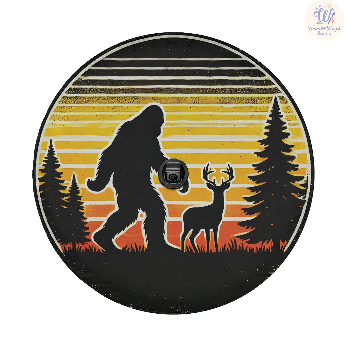 Big Foot Wildness Spare Tire Cover – Waterproof UV Resistant Protector with Camera Hole