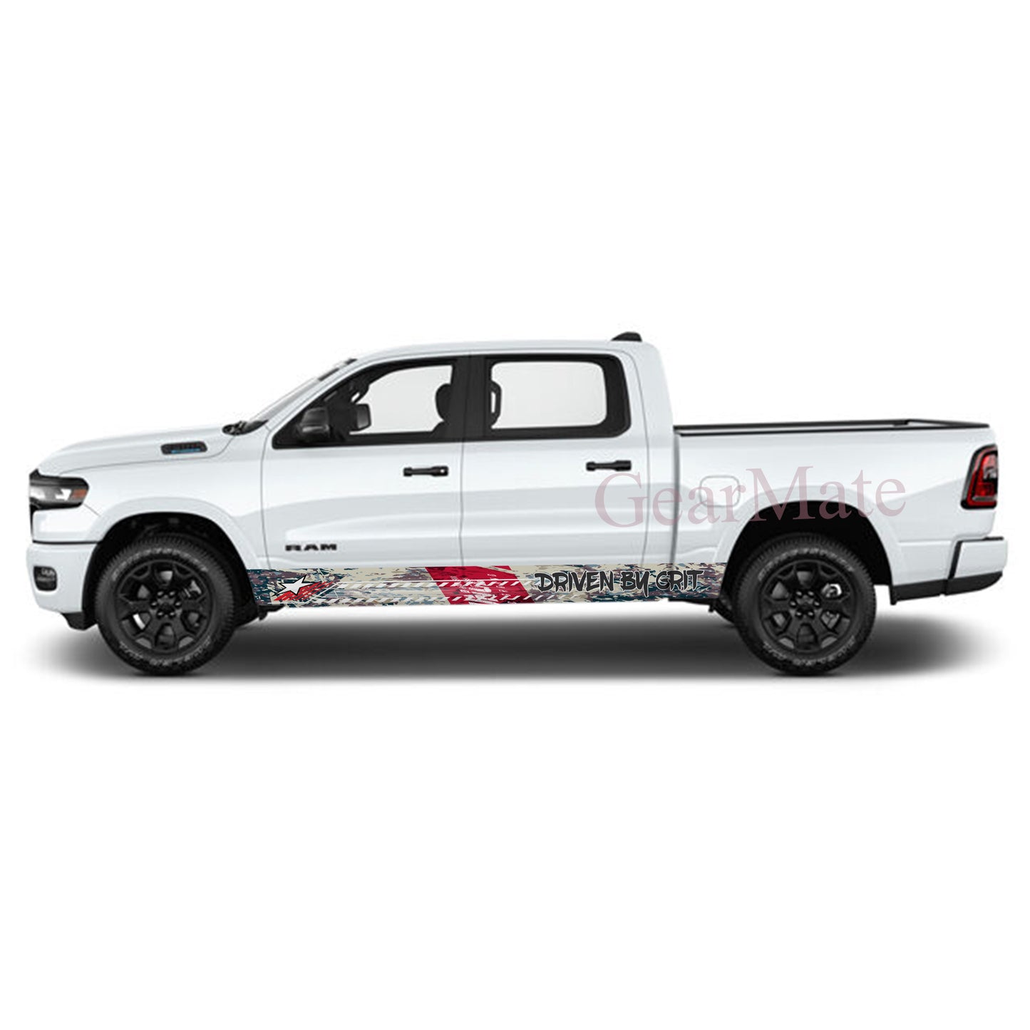 Driven by Grit Rocker Panel Graphic Decal Kit (Left & Right Sides) - High Quality Vinyl for Trucks & SUVs