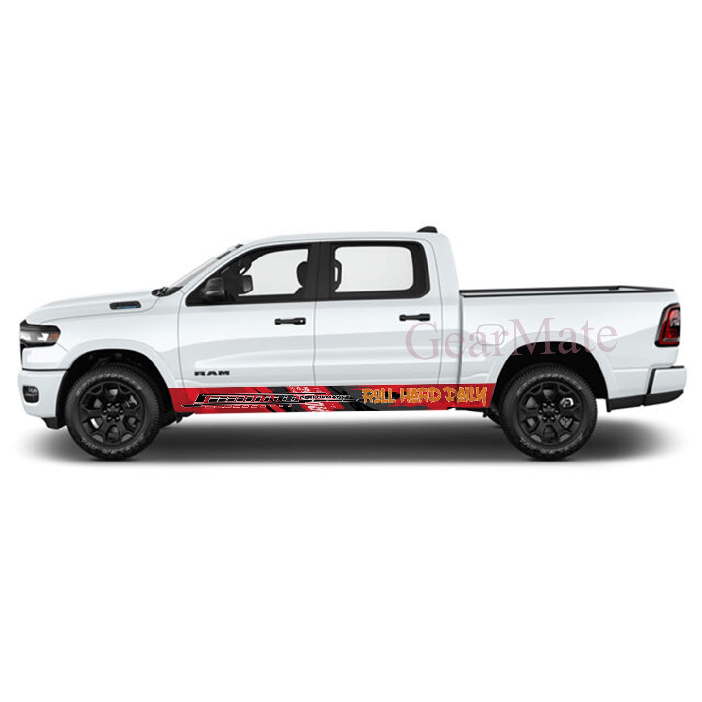 Roll Hard Daily Rocker Panel Graphic Decal Kit (Left & Right Sides) - High Quality Vinyl for Trucks & SUVs