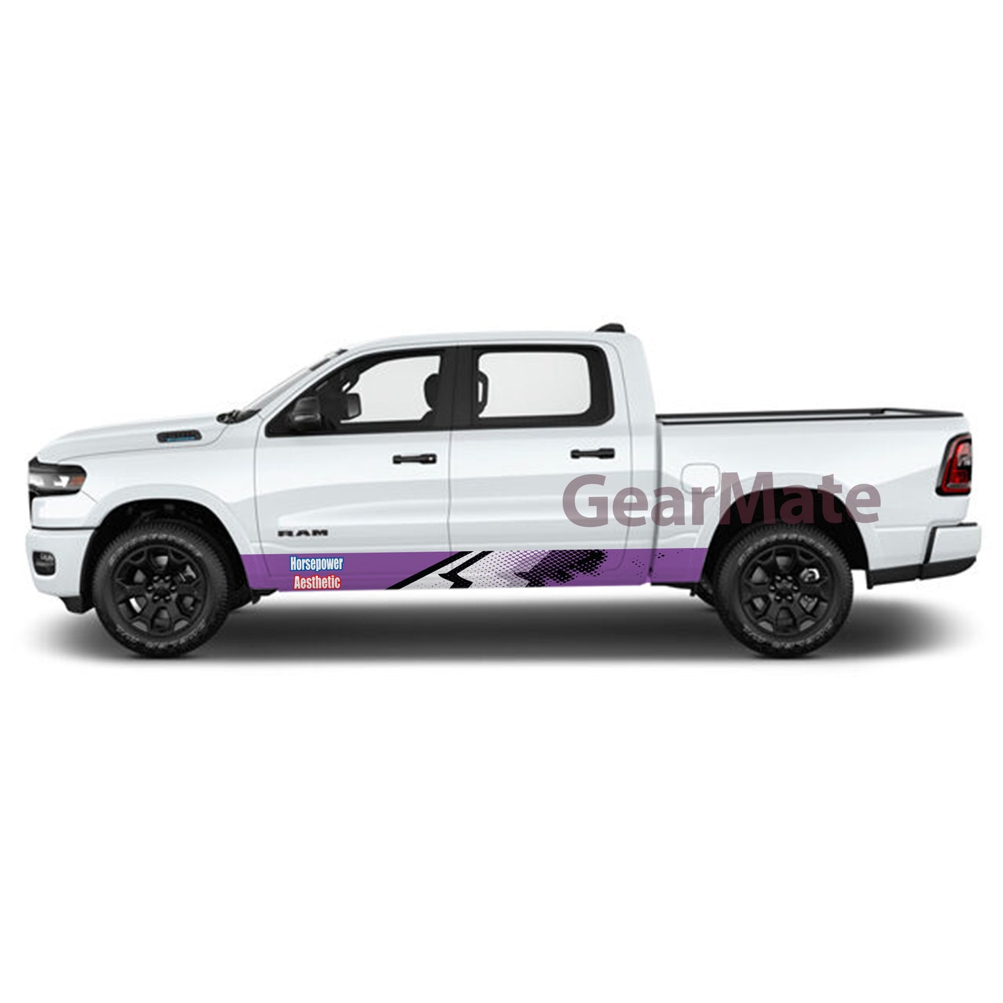Horsepower Aesthetic Rocker Panel Graphic Decal Kit (Left & Right Sides) - High Quality Vinyl for Trucks & SUVs