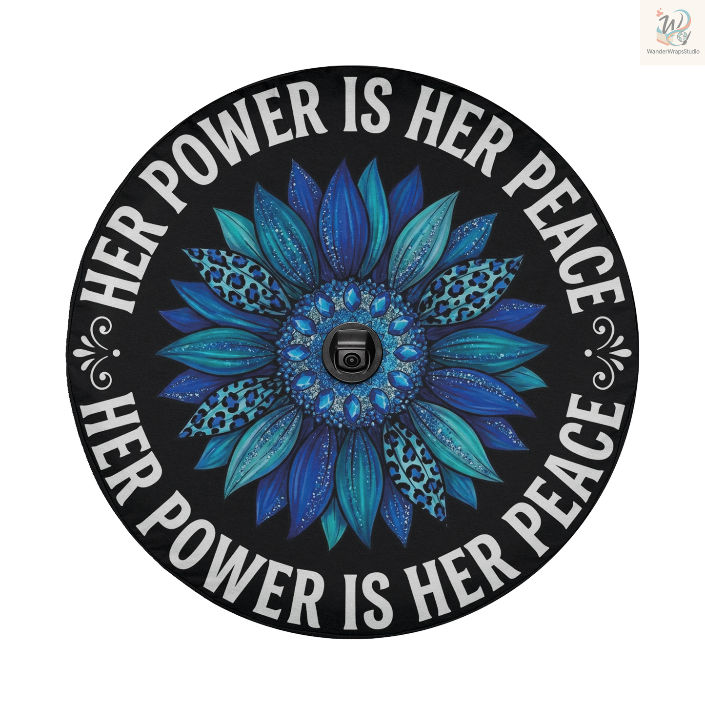 Her Power Is Her Peace Spare Tire Cover – Waterproof UV Resistant Protector with Camera Hole