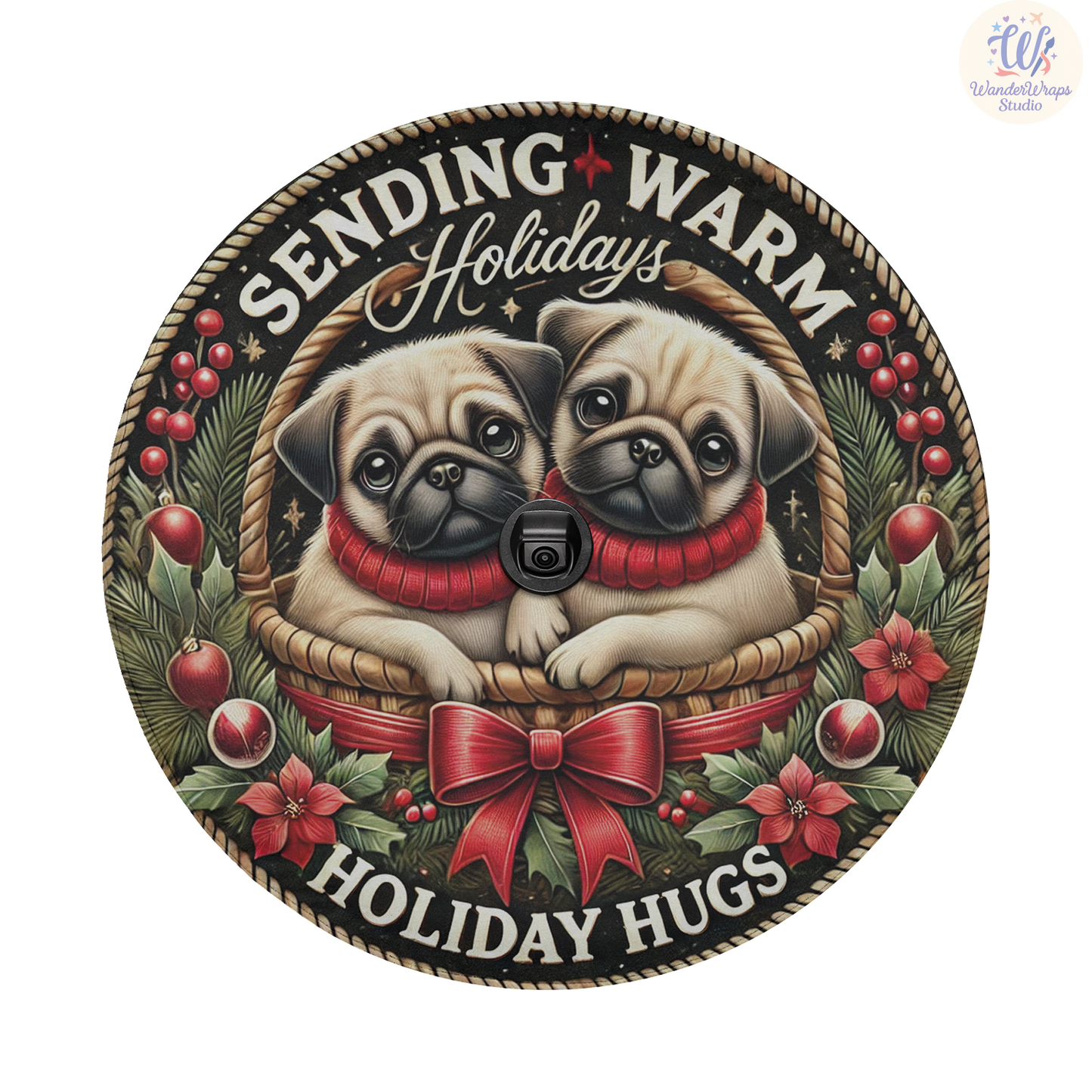 Sending Warm Holidays Spare Tire Cover – Waterproof UV Resistant Protector with Camera Hole