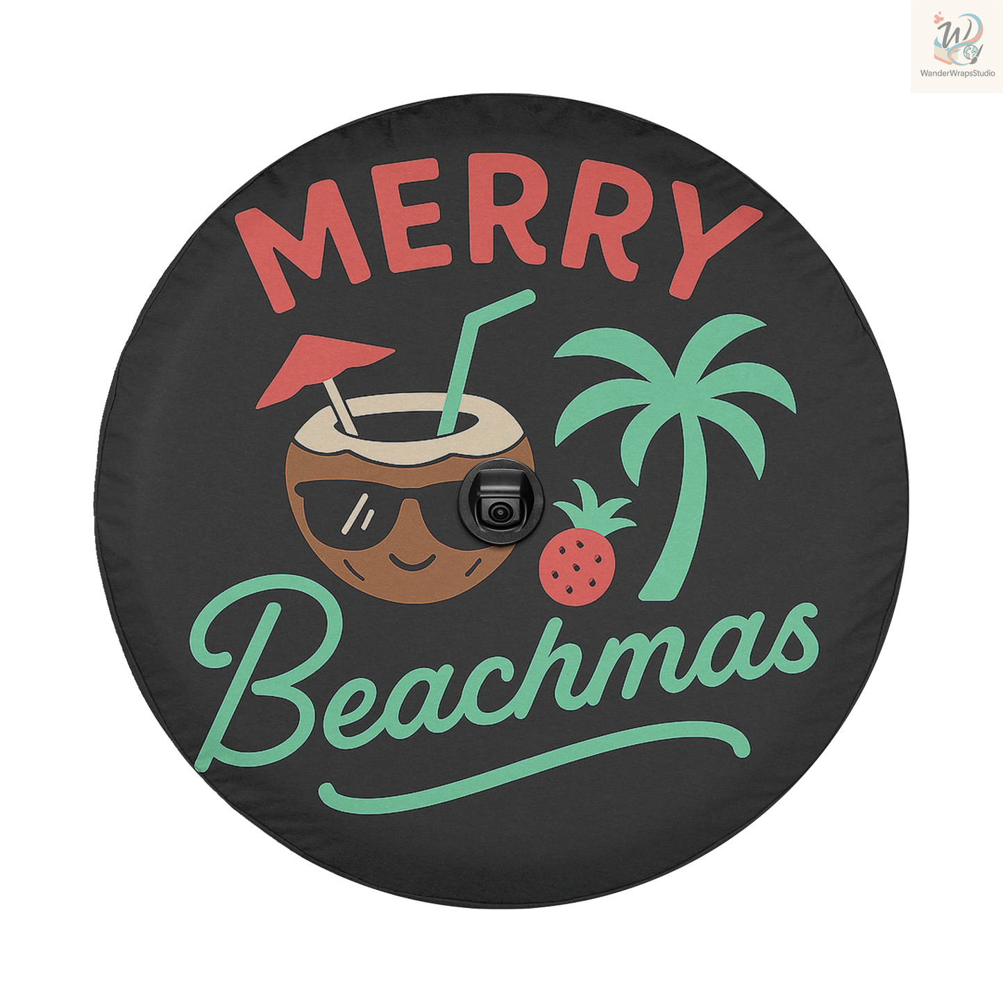 Merry Beachmas Spare Tire Cover – Waterproof UV Resistant Protector with Camera Hole