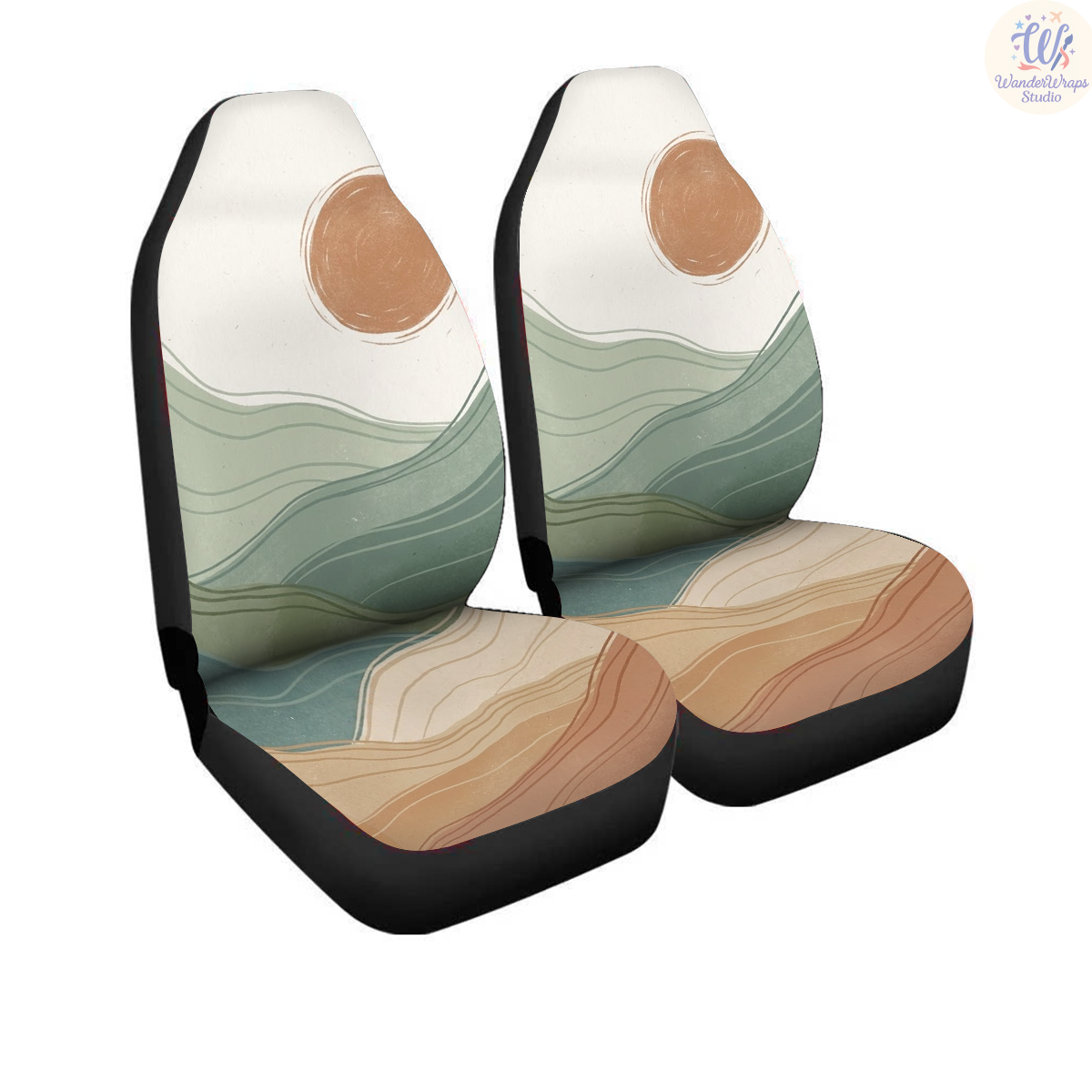Boho Sun Car Seat Covers – High Quality Graphic and Polar Fleece Protector Set