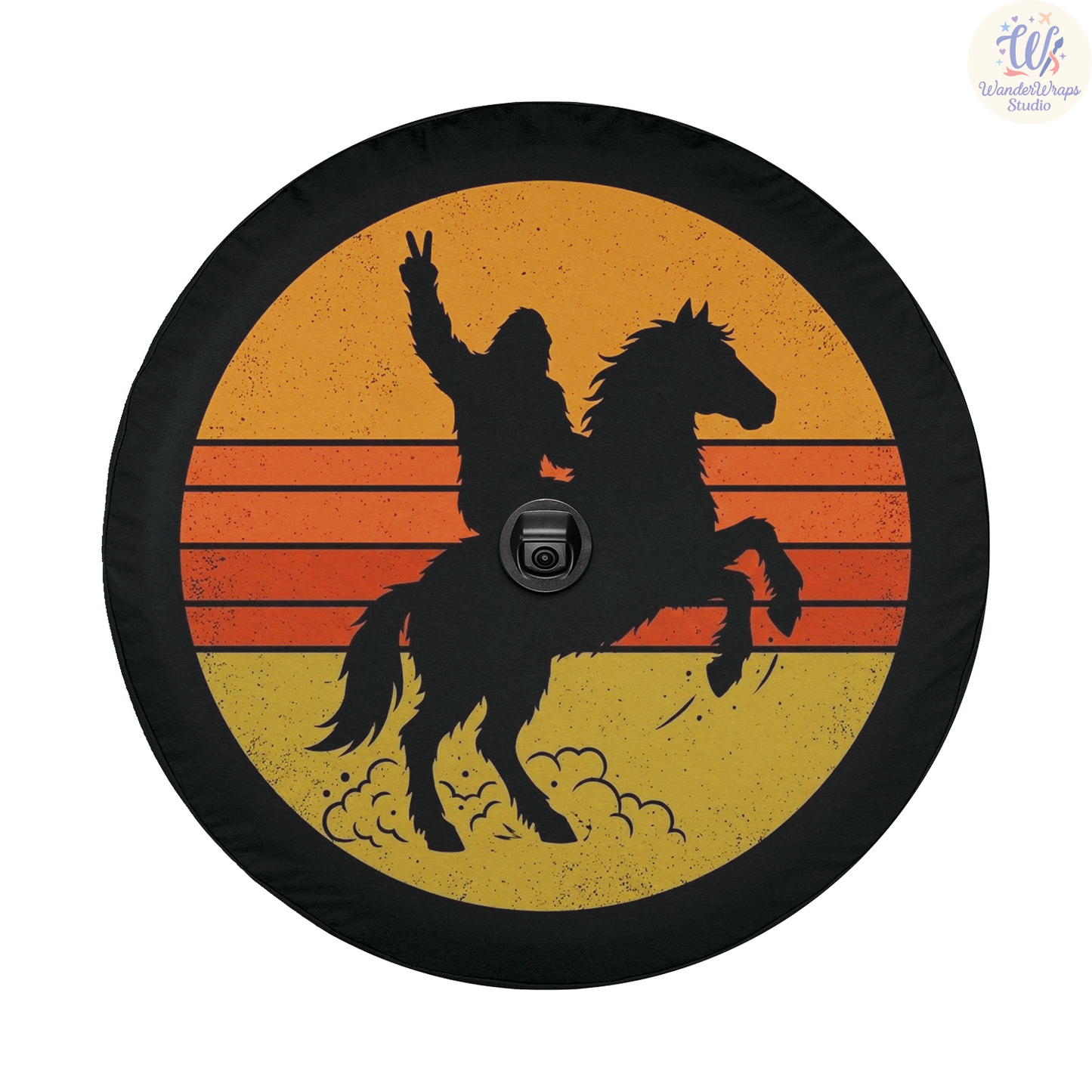 Big Foot Horse Riding Spare Tire Cover – Waterproof UV Resistant Protector with Camera Hole