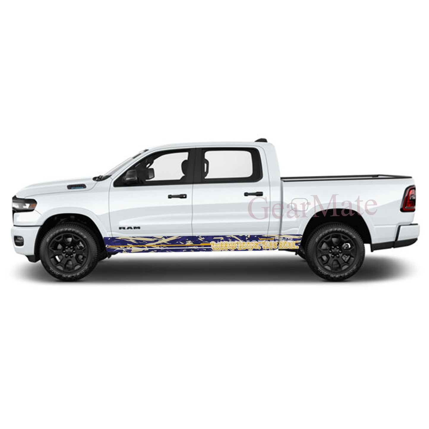 Rugged Looks Race Soul Rocker Panel Graphic Decal Kit (Left & Right Sides) - High Quality Vinyl for Trucks & SUVs