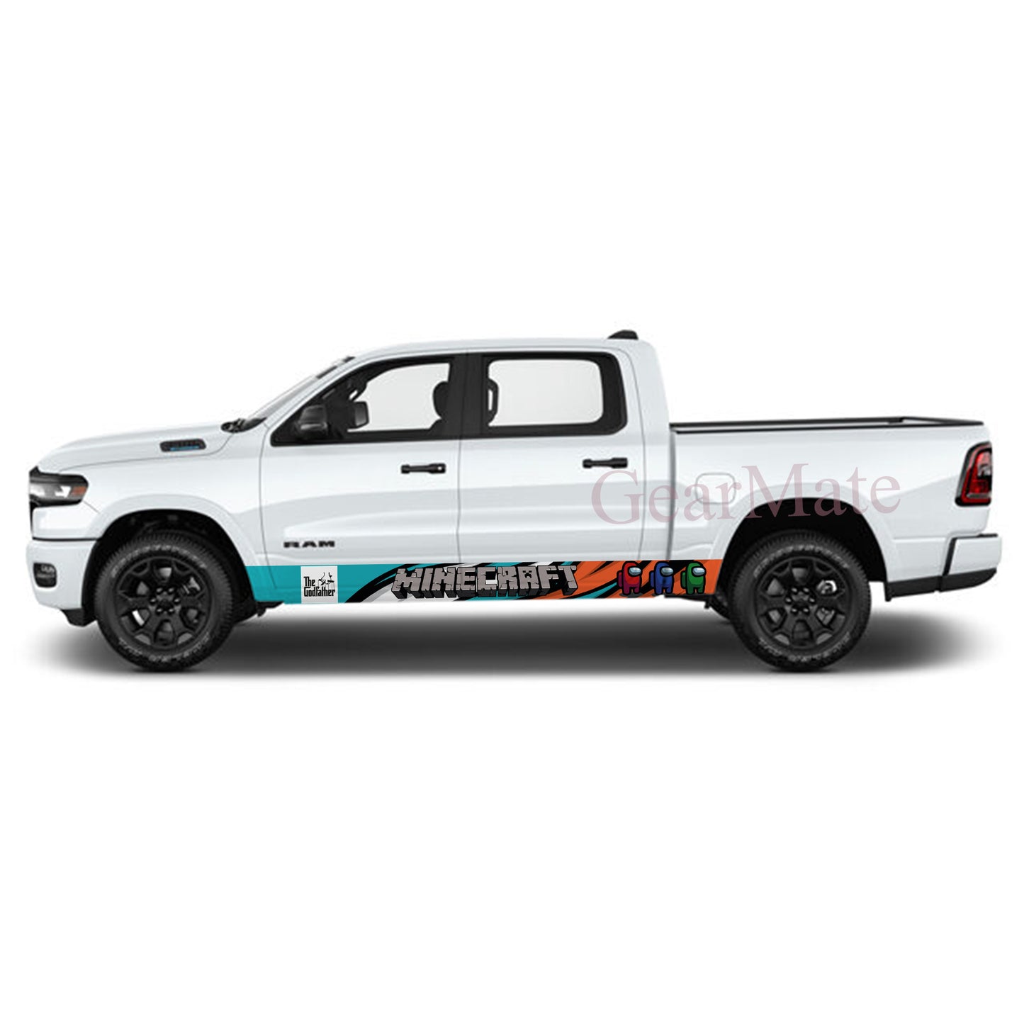 Minecraft Games Rocker Panel Graphic Decal Kit (Left & Right Sides) - High Quality Vinyl for Trucks & SUVs