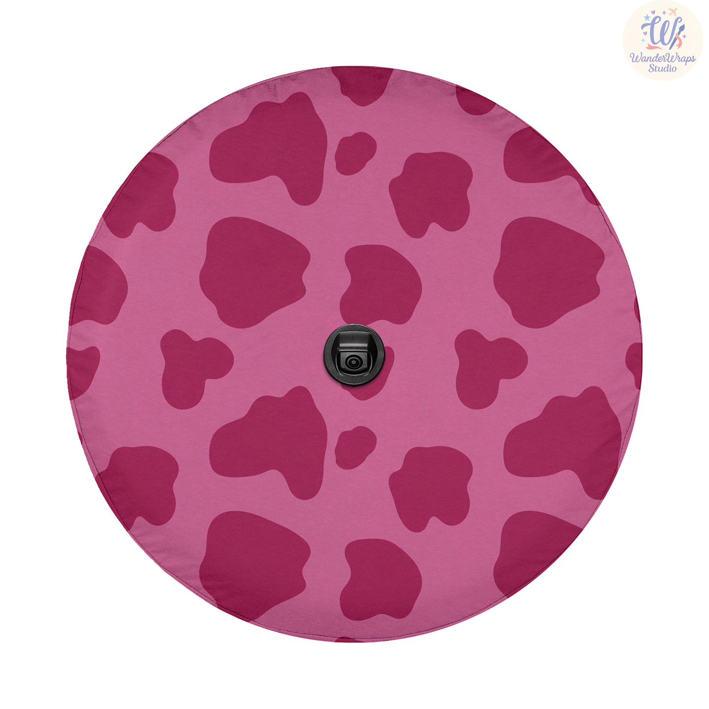 Pink Cow Spare Tire Cover – Waterproof UV Resistant Protector with Camera Hole