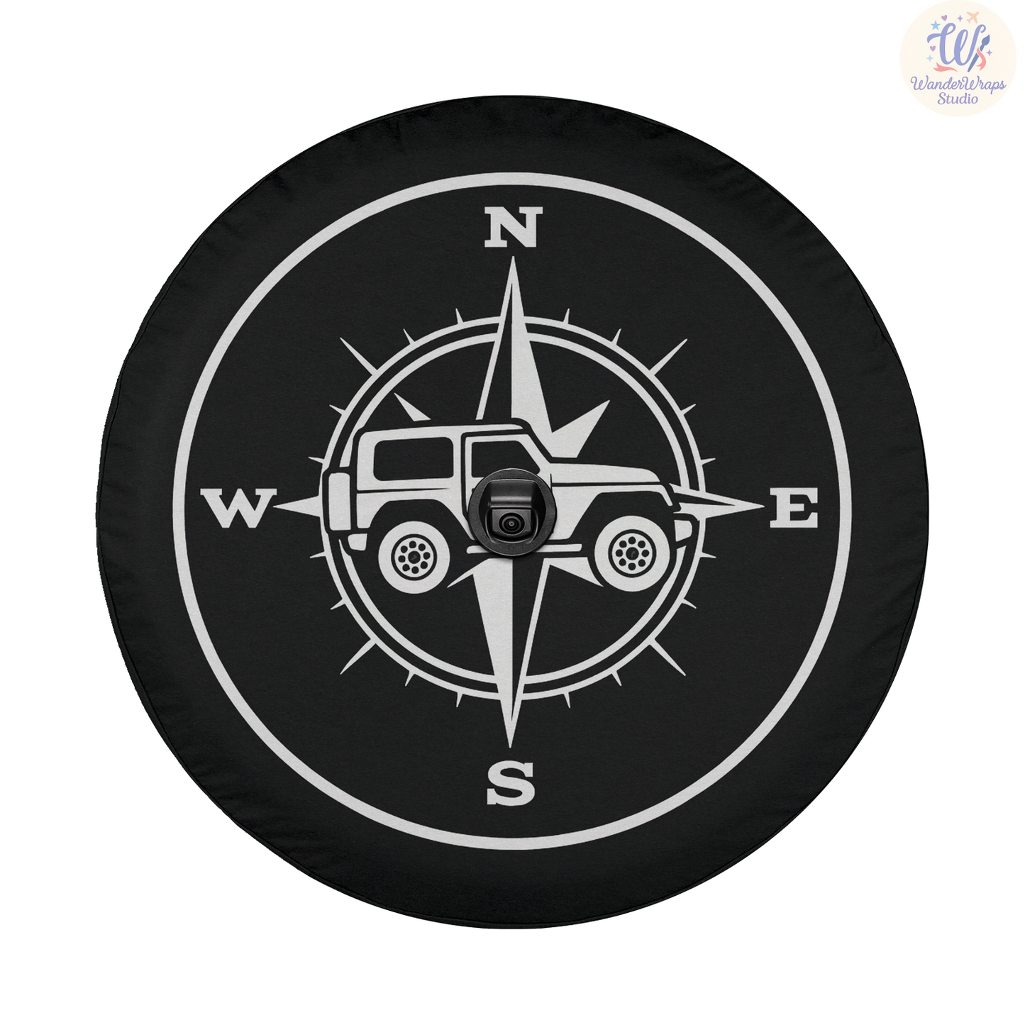 Jeep Compass Spare Tire Cover – Waterproof UV Resistant Protector with Camera Hole