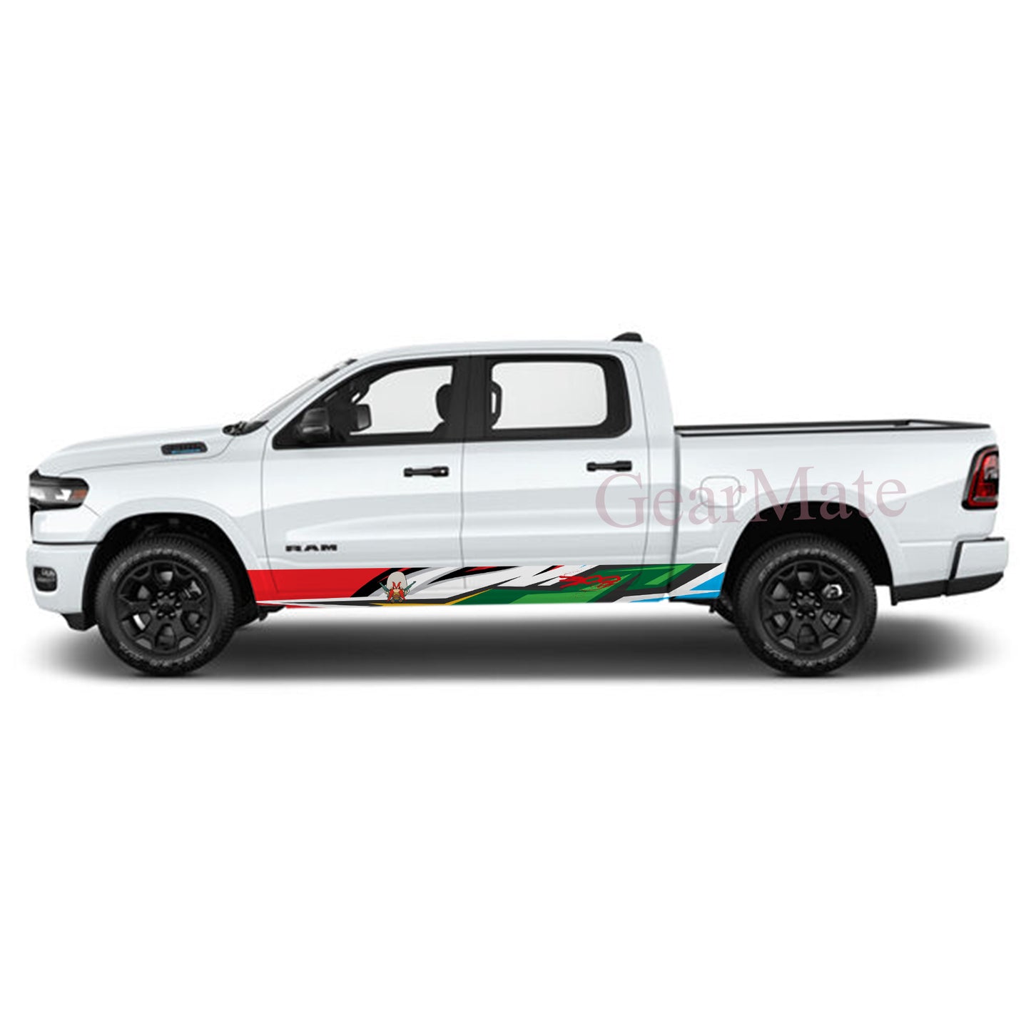 Sport Blue Green 300 Rocker Panel Graphic Decal Kit (Left & Right Sides) - High Quality Vinyl for Trucks & SUVs