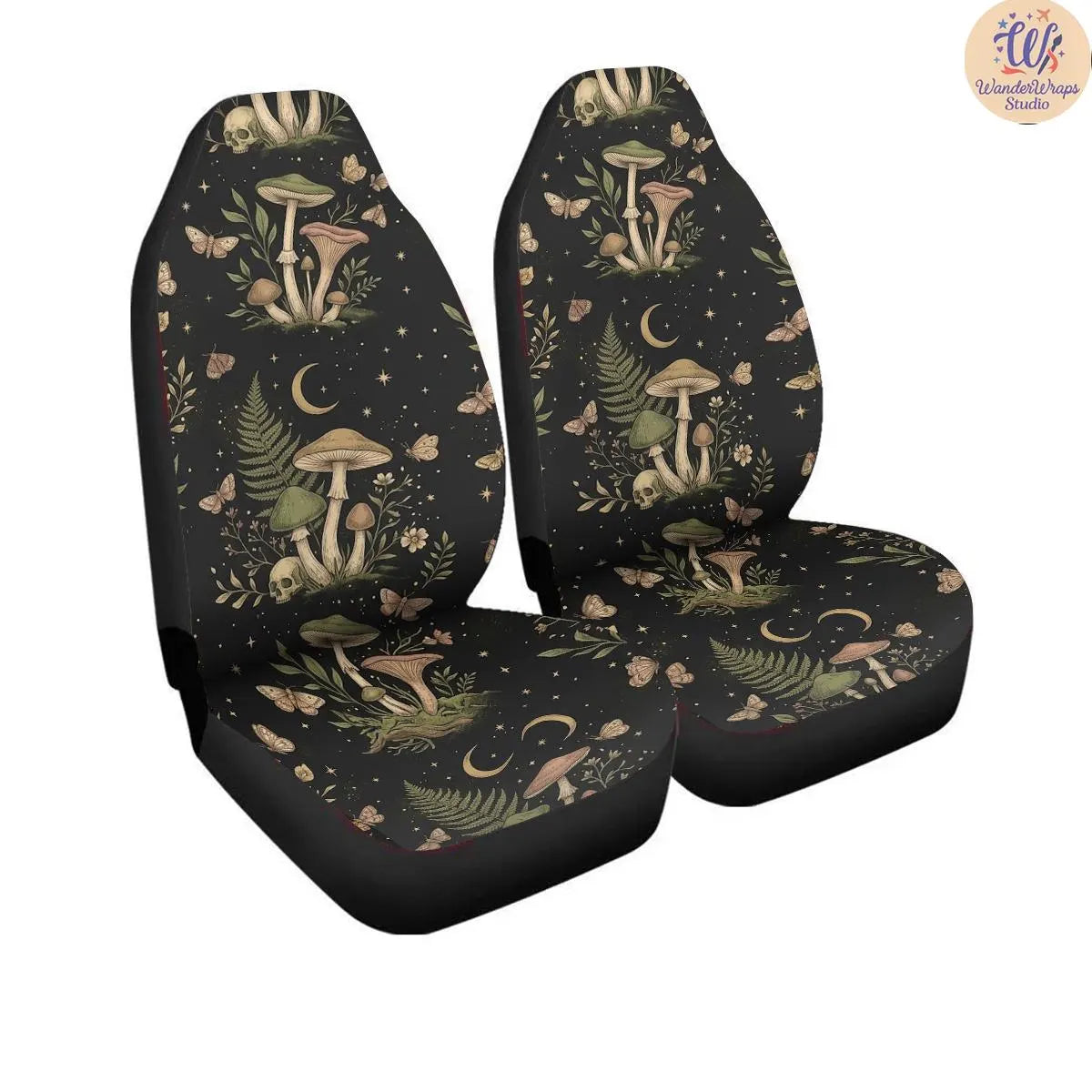 Dark Mystical Woodland Car Seat Covers – High Quality Graphic and Polar Fleece Protector Set