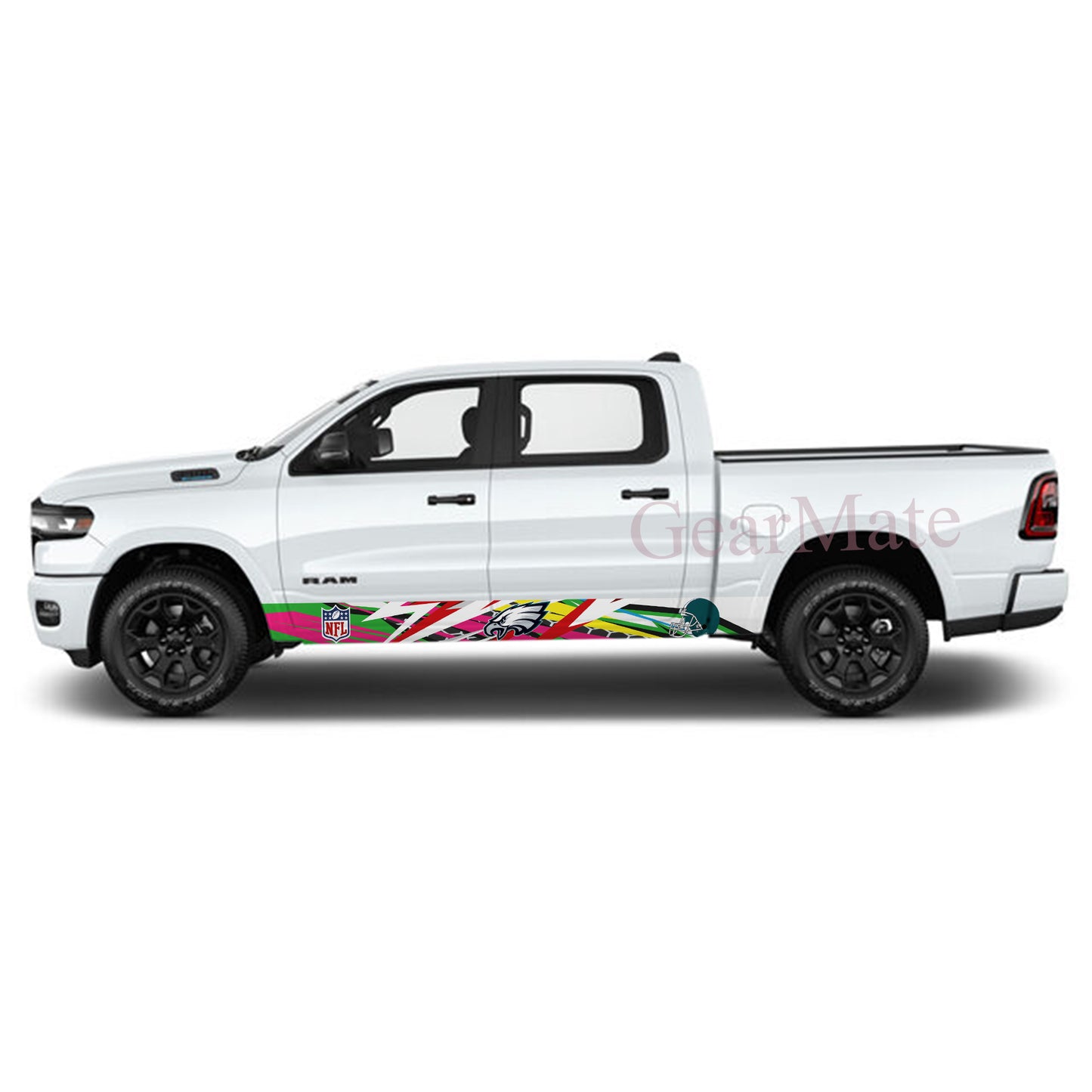 NFL Philadelphia Eagles Rocker Panel Graphic Decal Kit (Left & Right Sides) - High Quality Vinyl for Trucks & SUVs