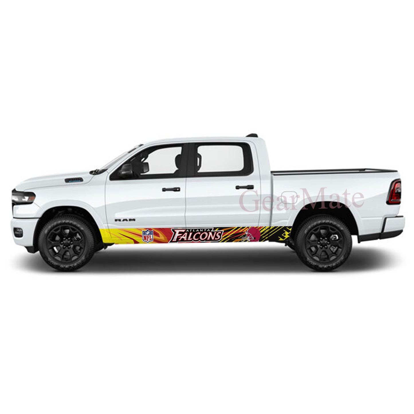 NFL Atlanta Falcons 1 Rocker Panel Graphic Decal Kit (Left & Right Sides) - High Quality Vinyl for Trucks & SUVs