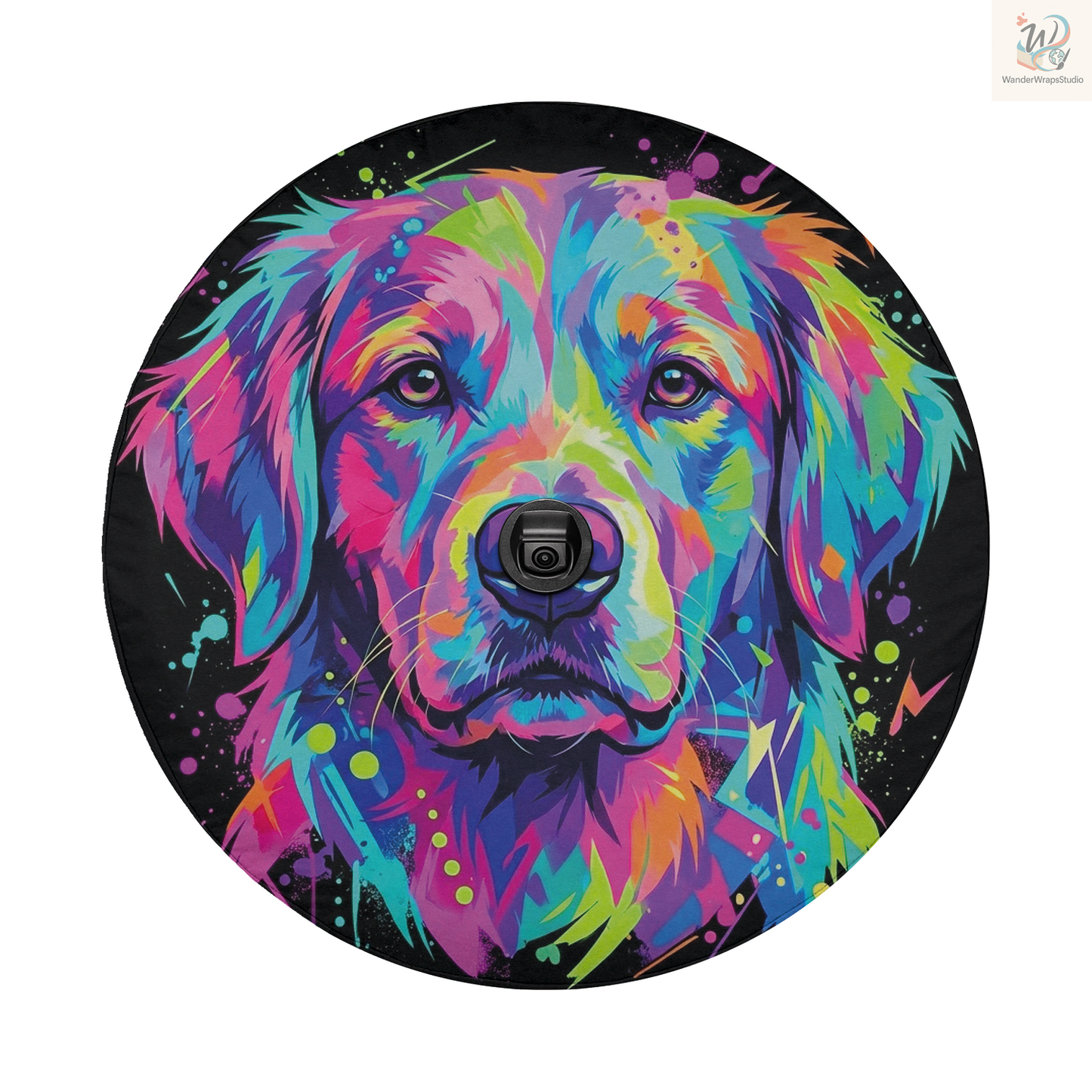 Colorful Dog Spare Tire Cover – Waterproof UV Resistant Protector with Camera Hole