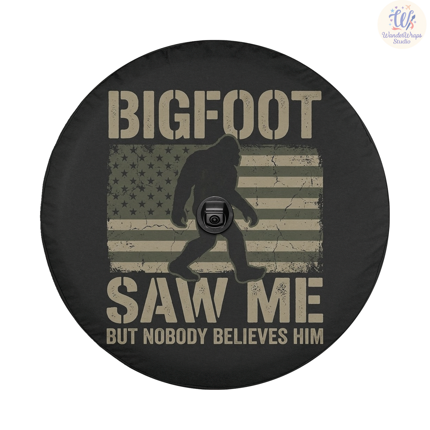Big Foot Saw Me Spare Tire Cover – Waterproof UV Resistant Protector with Camera Hole