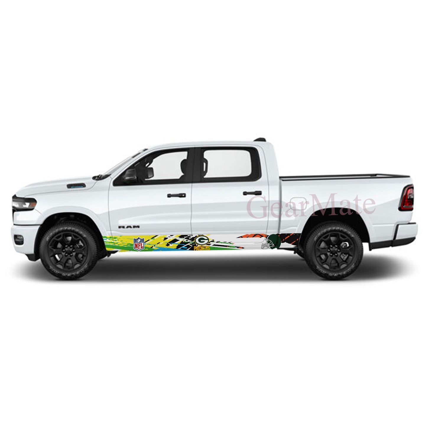 NFL Green Bay Packers Rocker Panel Graphic Decal Kit (Left & Right Sides) - High Quality Vinyl for Trucks & SUVs