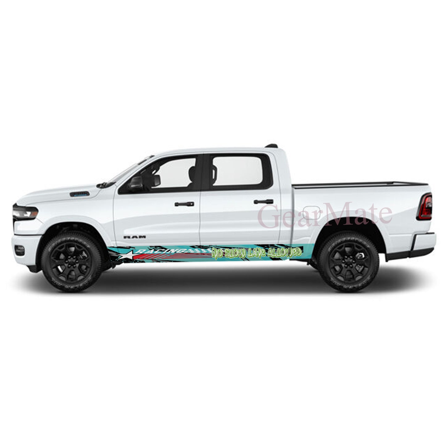 No Slow Lane Allowed Rocker Panel Graphic Decal Kit (Left & Right Sides) - High Quality Vinyl for Trucks & SUVs