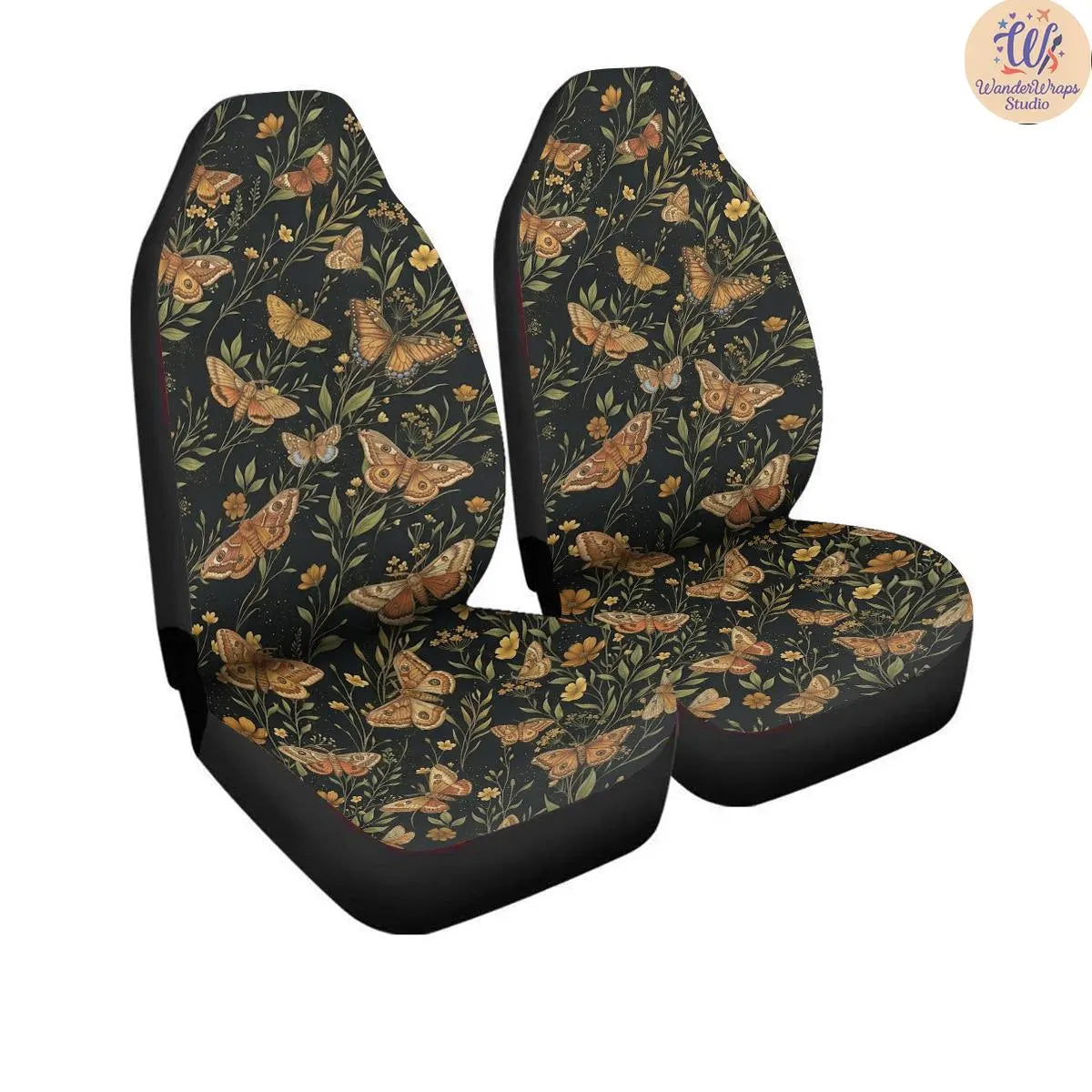 Nocturnal Wings Car Seat Covers – High Quality Graphic and Polar Fleece Protector Set