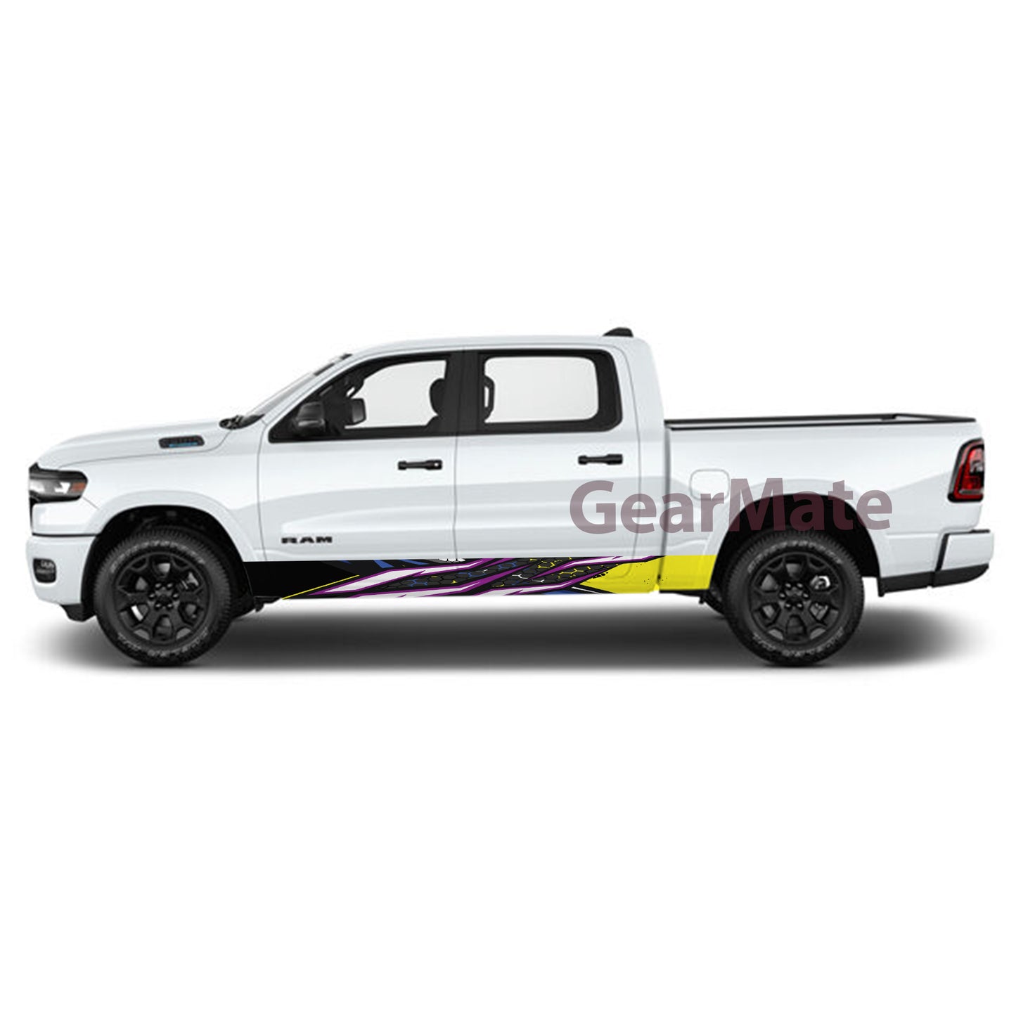 Sport Racing Blue PY Rocker Panel Graphic Decal Kit (Left & Right Sides) - High Quality Vinyl for Trucks & SUVs