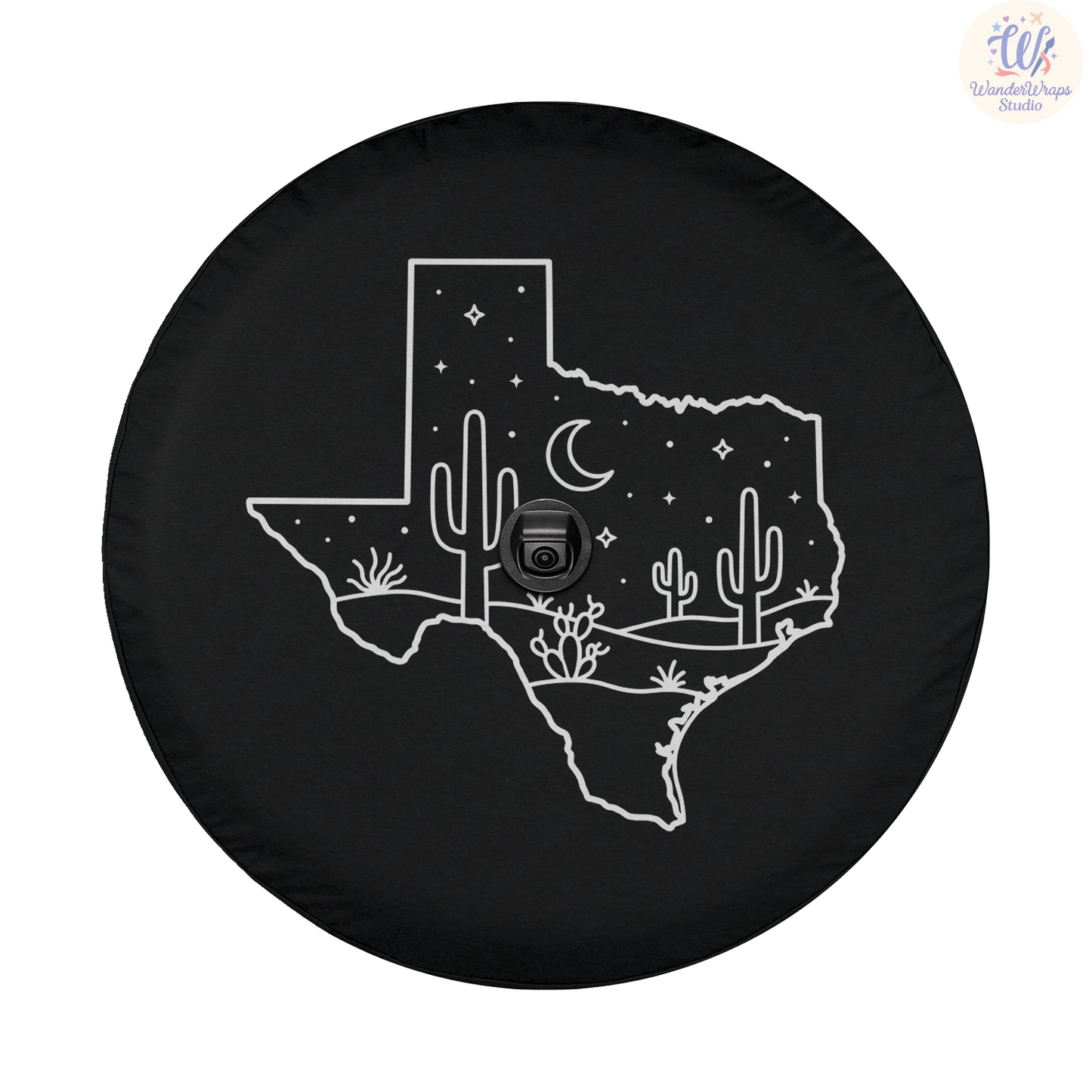 Texas Night Desert Spare Tire Cover – Waterproof UV Resistant Protector with Camera Hole