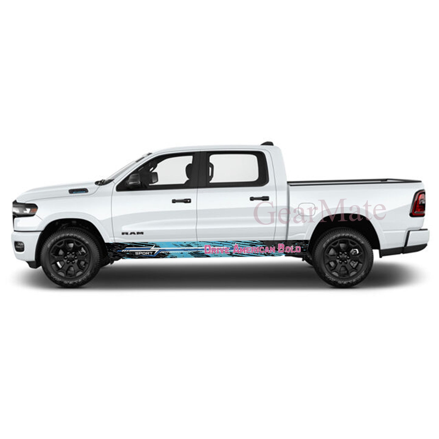 Drive American Bold Rocker Panel Graphic Decal Kit (Left & Right Sides) - High Quality Vinyl for Trucks & SUVs