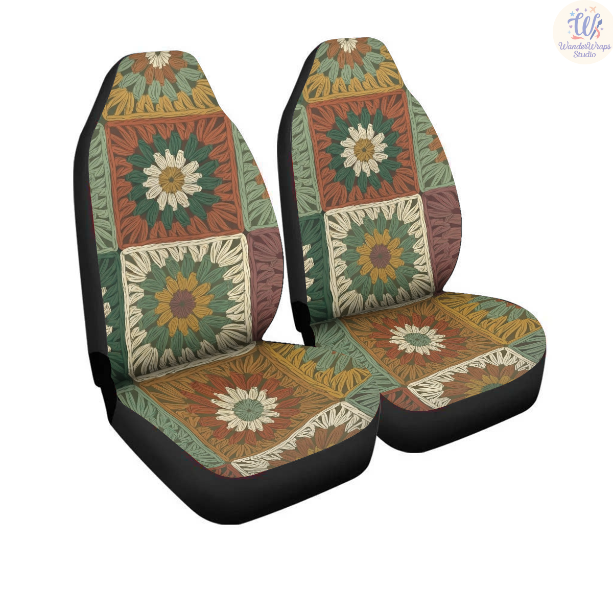 Faux Crochet Car Seat Covers – High Quality Graphic and Polar Fleece Protector Set