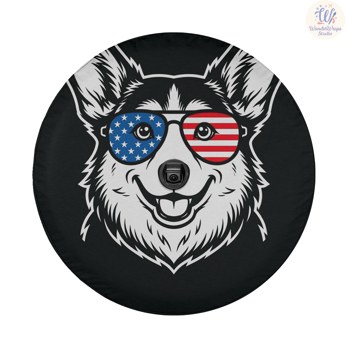 Corgi Dog Spare Tire Cover – Waterproof UV Resistant Protector with Camera Hole