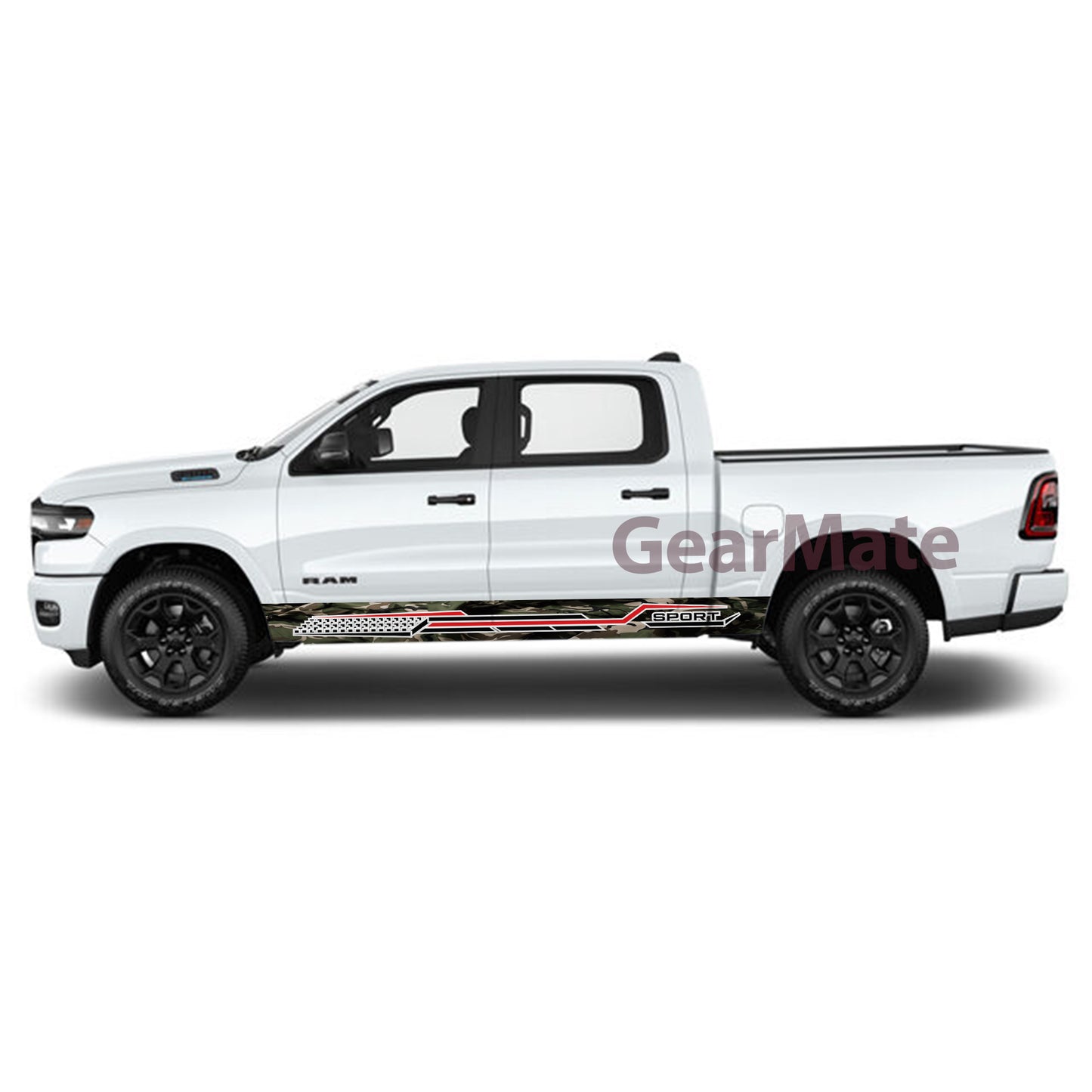 Camouflage Stripe Sport Rocker Panel Graphic Decal Kit (Left & Right Sides) - High Quality Vinyl for Trucks & SUVs
