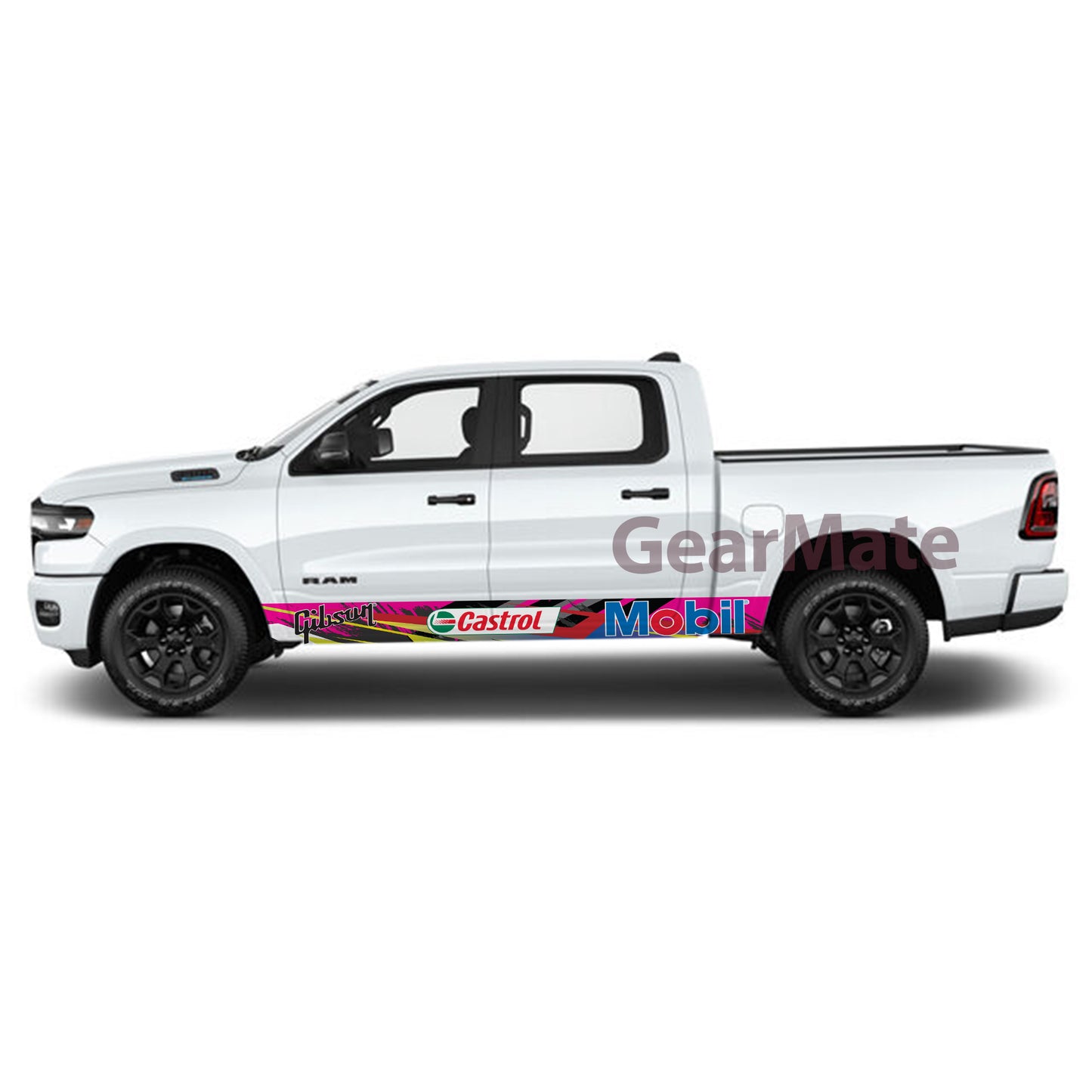 Sport Pink Mix Redbull Rocker Panel Graphic Decal Kit (Left & Right Sides) - High Quality Vinyl for Trucks & SUVs