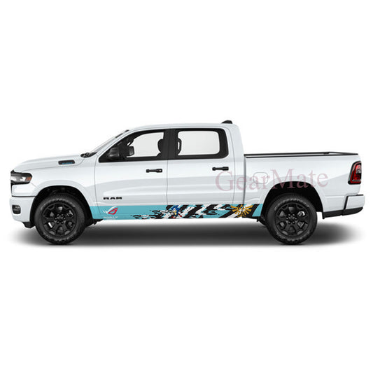 Sonic The Hedgehog Games Rocker Panel Graphic Decal Kit (Left & Right Sides) - High Quality Vinyl for Trucks & SUVs