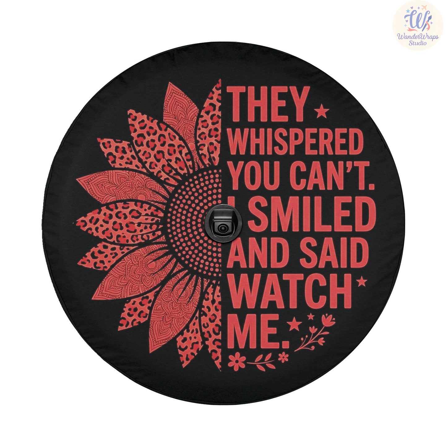 They Whispered Spare Tire Cover – Waterproof UV Resistant Protector with Camera Hole