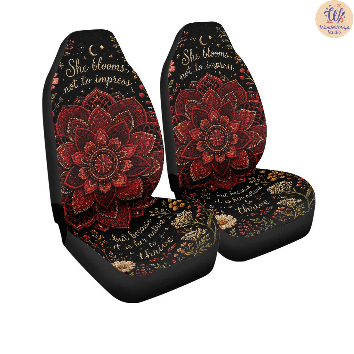 Fierce Wildflower Storm Car Seat Covers – High Quality Graphic and Polar Fleece Protector Set (Copy)
