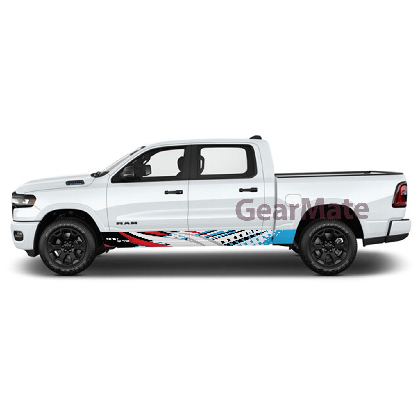 Sport Racing RB Rocker Panel Graphic Decal Kit (Left & Right Sides) - High Quality Vinyl for Trucks & SUVs