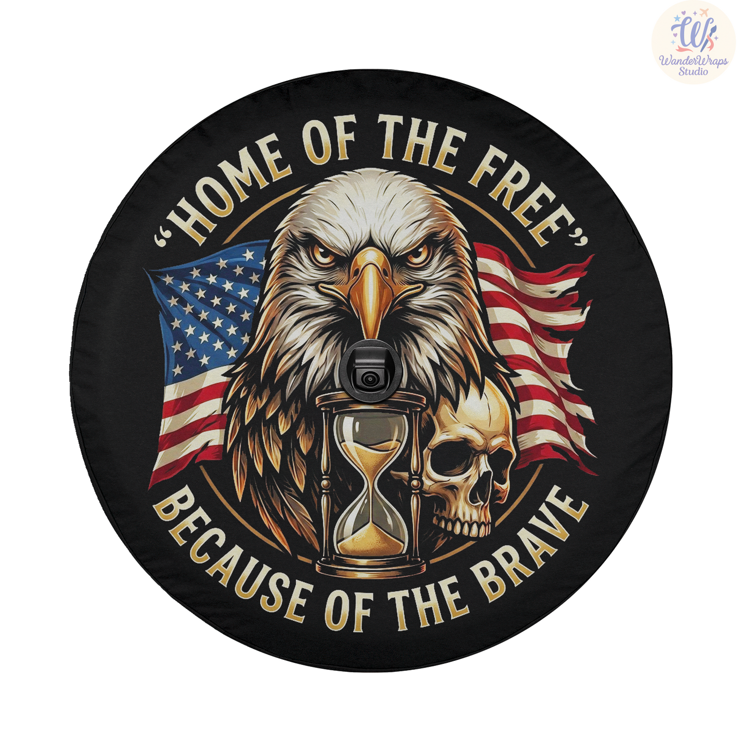 Home of The Free Spare Tire Cover – Waterproof UV Resistant Protector with Camera Hole