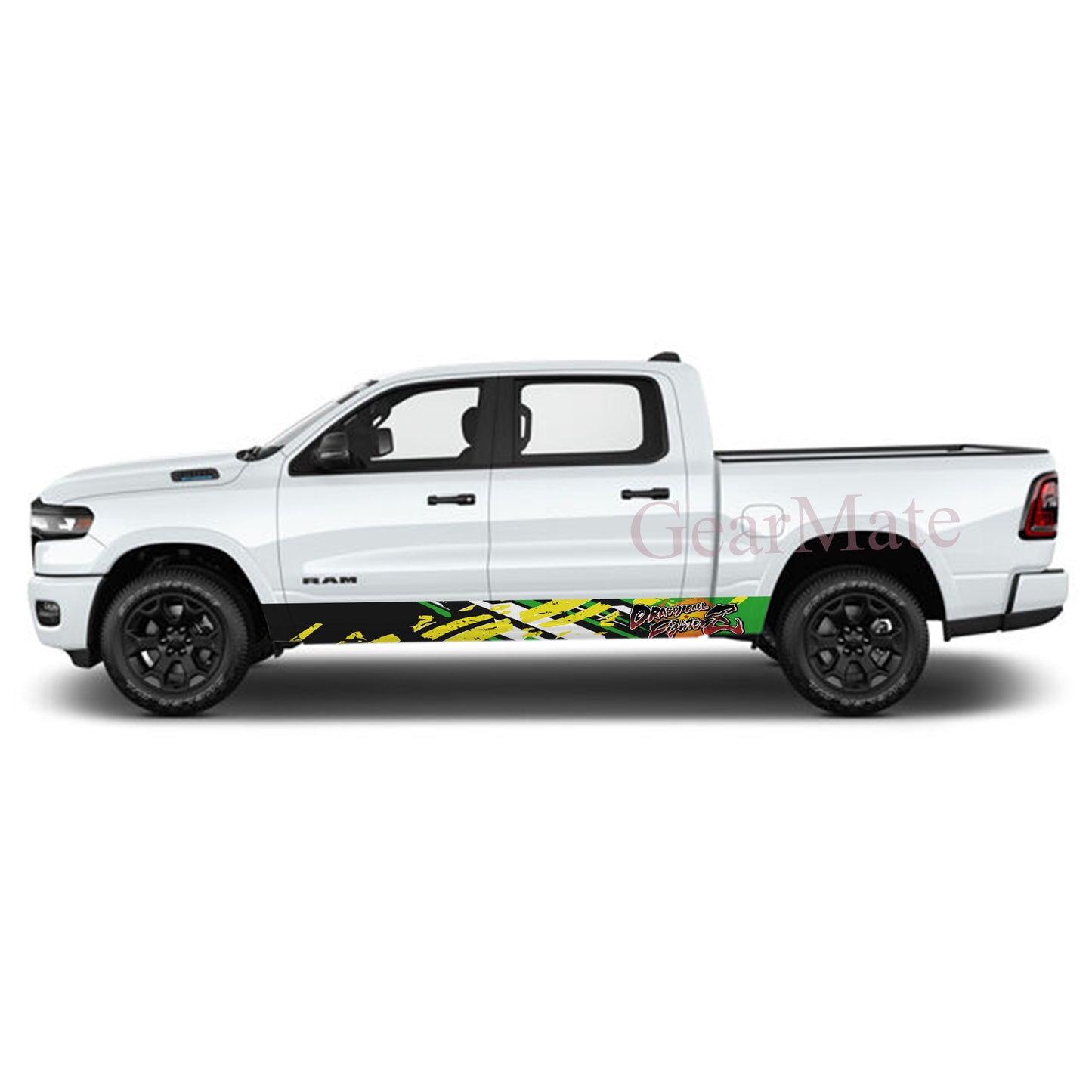 Racing Sport Dragon Ball FighterZ Rocker Panel Graphic Decal Kit (Left & Right Sides) - High Quality Vinyl for Trucks & SUVs