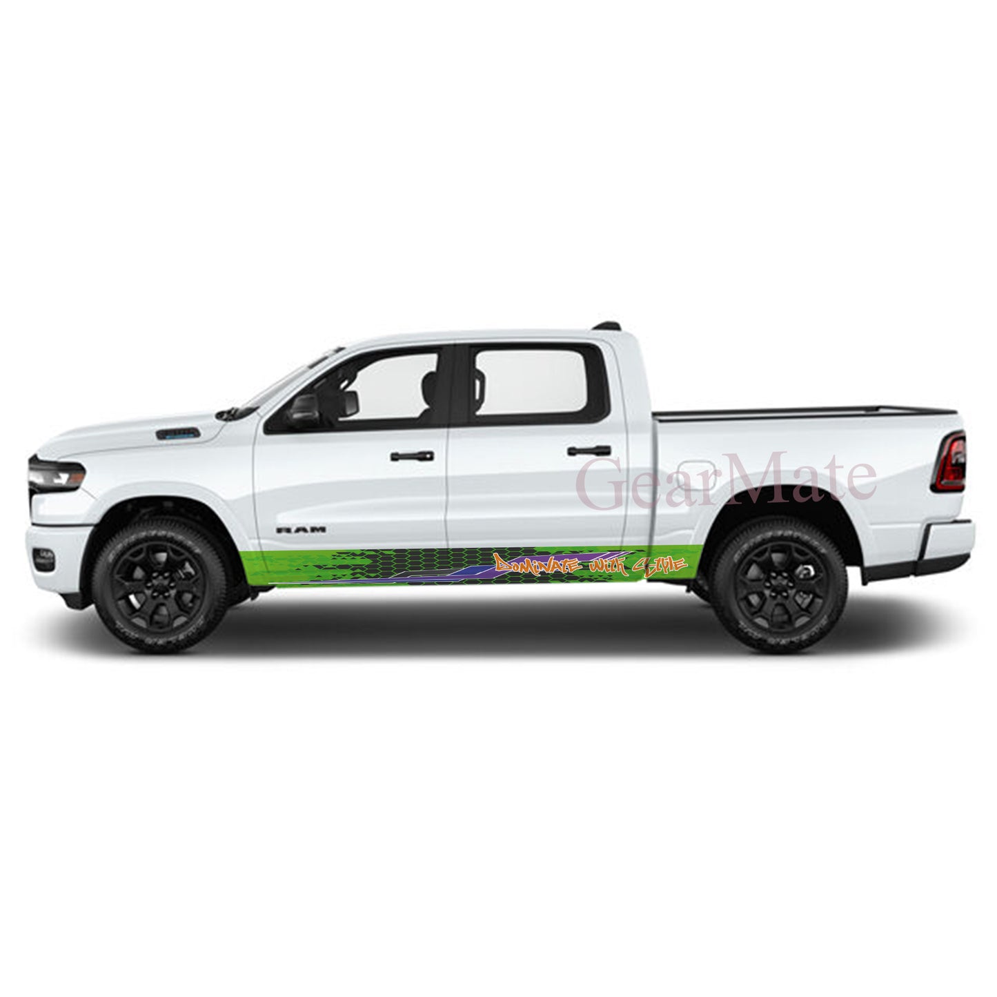Dominate With Style Rocker Panel Graphic Decal Kit (Left & Right Sides) - High Quality Vinyl for Trucks & SUVs