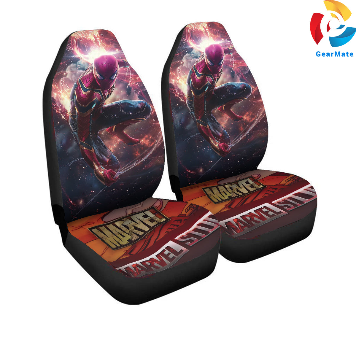 Marvel Spiderman Comics Car Seat Covers – High Quality Graphic and Polar Fleece Protector Set