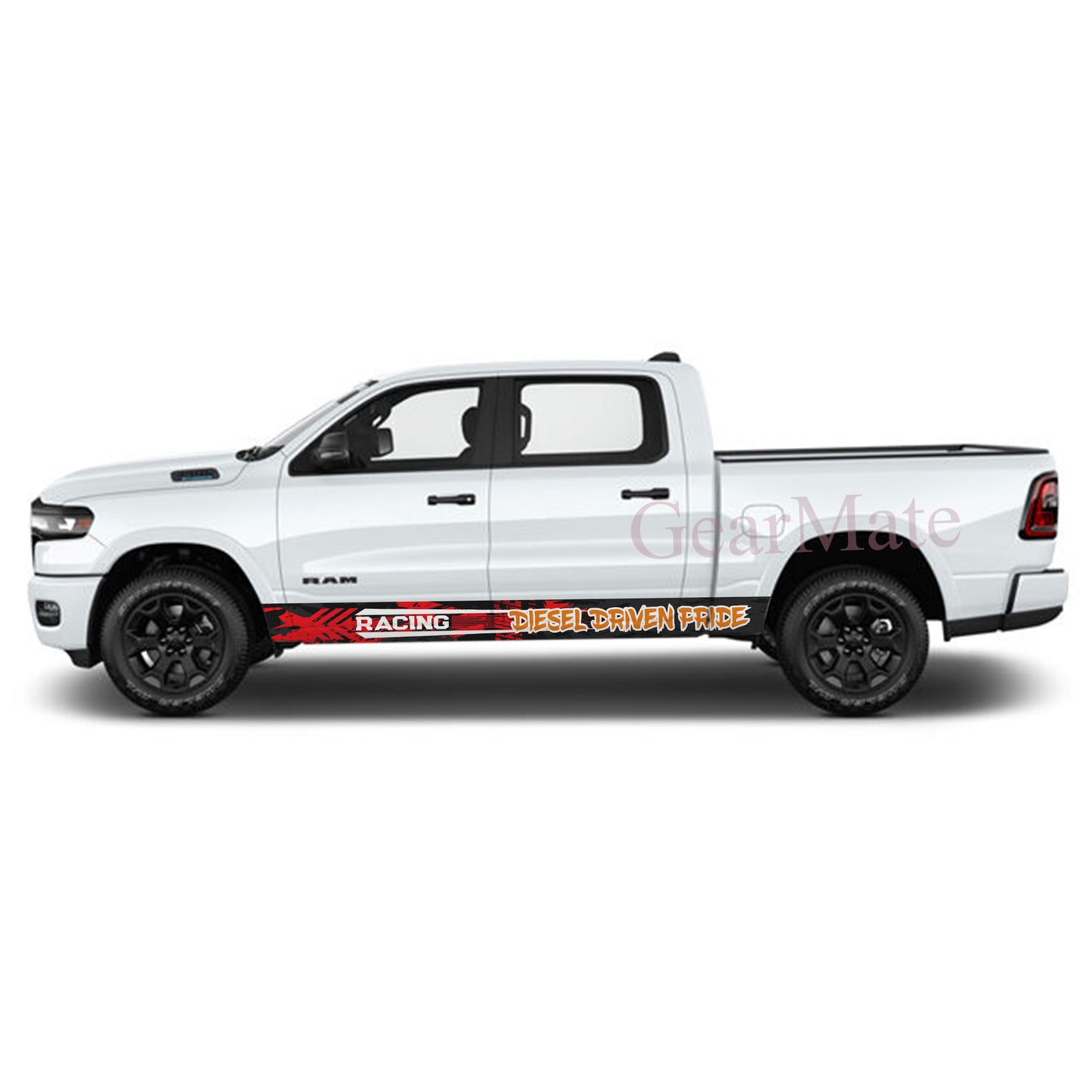 Diesel Driven Pride Rocker Panel Graphic Decal Kit (Left & Right Sides) - High Quality Vinyl for Trucks & SUVs