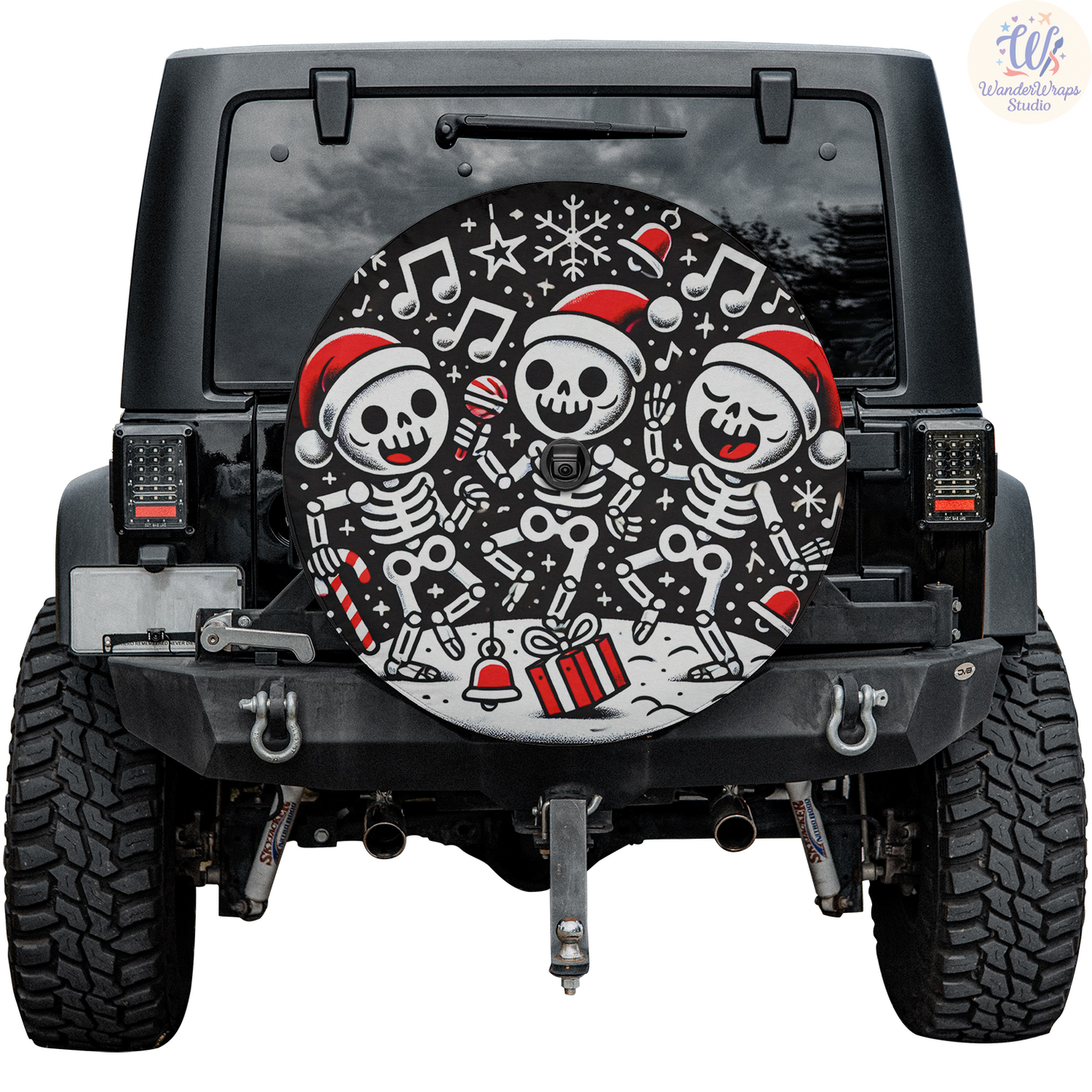 Skeletons Singing Spare Tire Cover – Waterproof UV Resistant Protector with Camera Hole