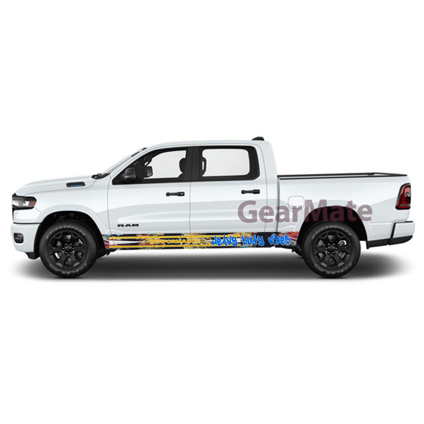 Heavy Duty Vibes Rocker Panel Graphic Decal Kit (Left & Right Sides) - High Quality Vinyl for Trucks & SUVs