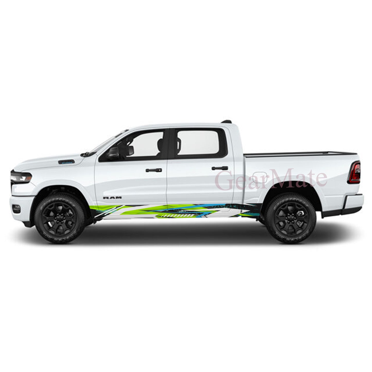 Racing Green Blue Panel Graphic Decal Kit (Left & Right Sides) - High Quality Vinyl for Trucks & SUVs