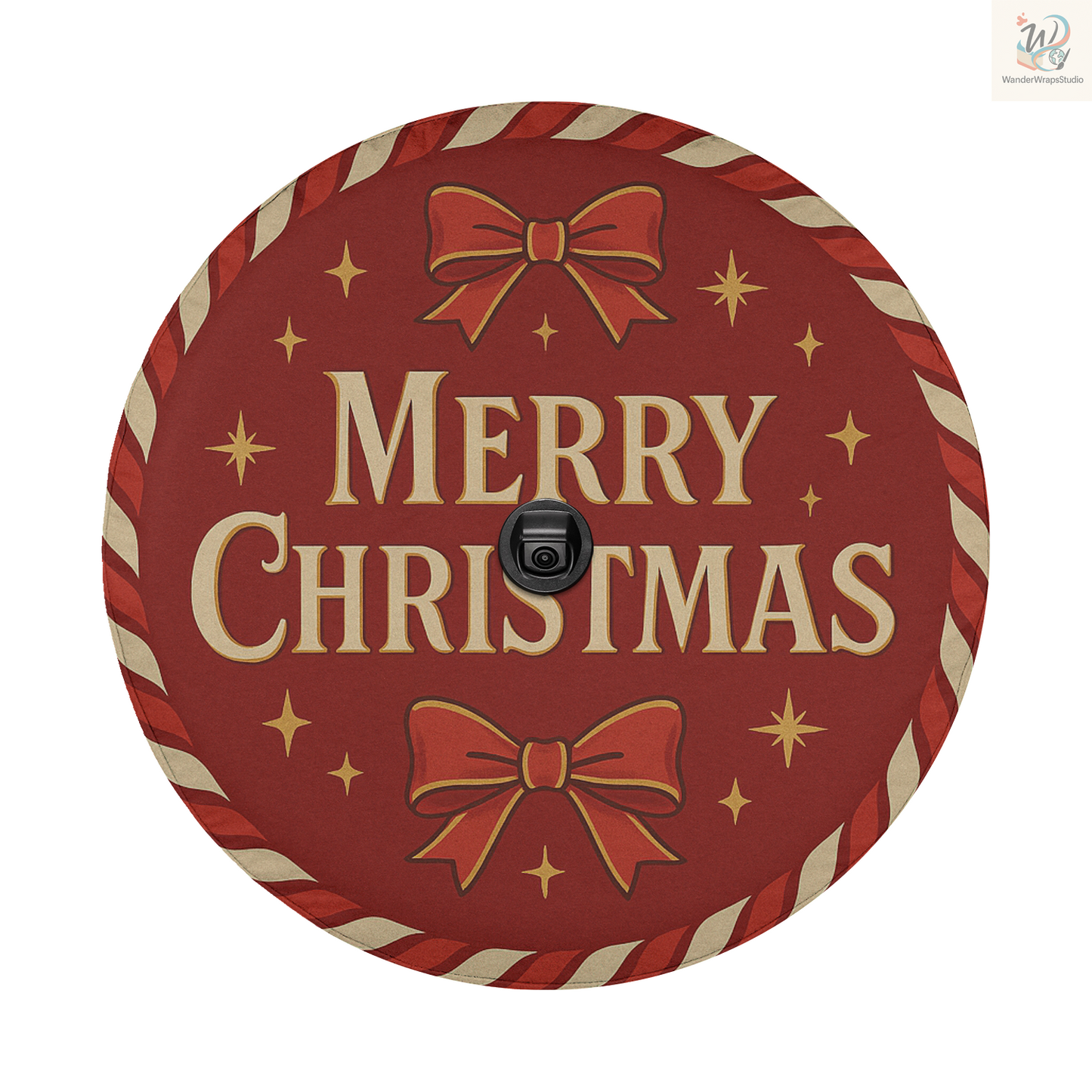 Merry Christmas Red Spare Tire Cover – Waterproof UV Resistant Protector with Camera Hole