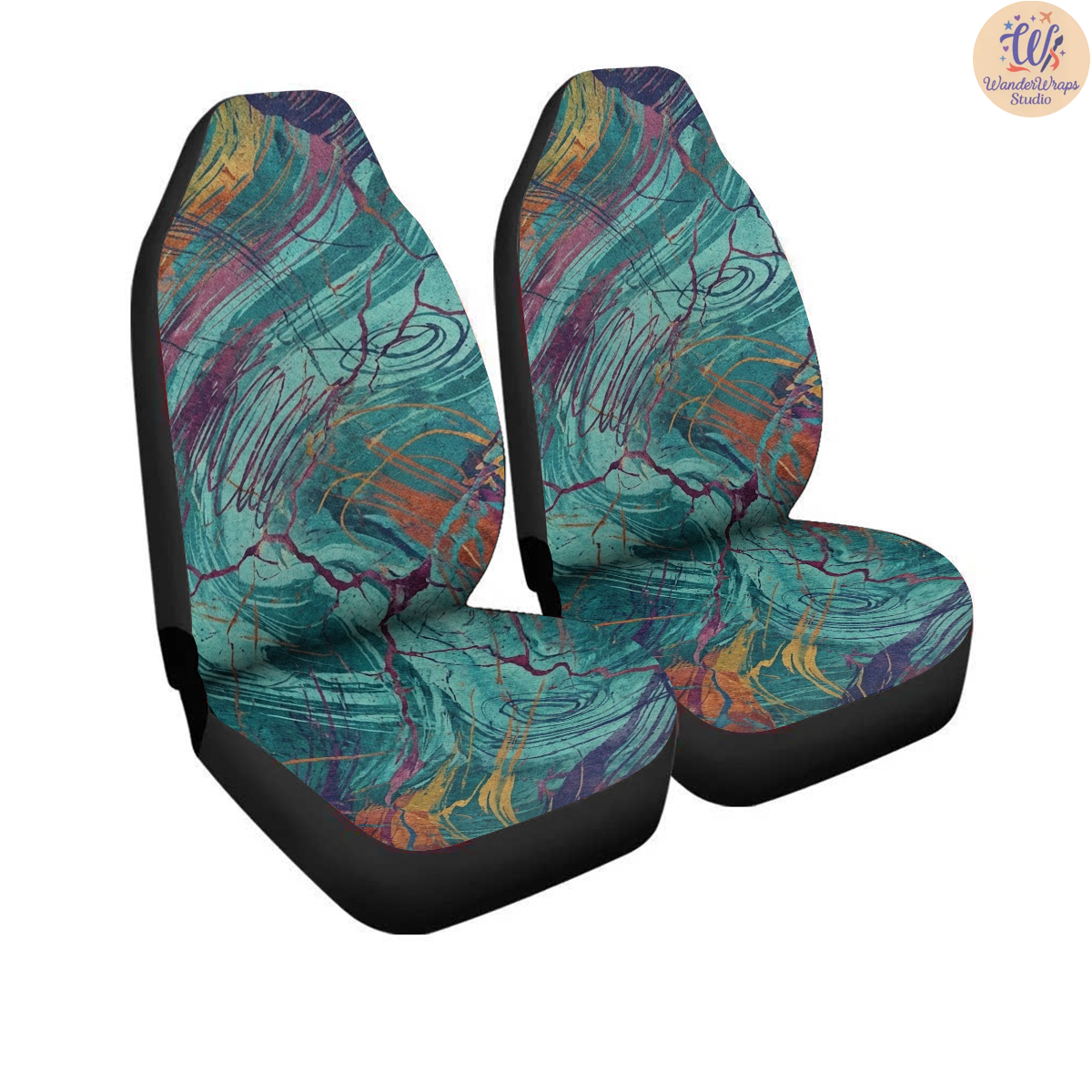 Electric Marble Static Car Seat Covers – High Quality Graphic and Polar Fleece Protector Set