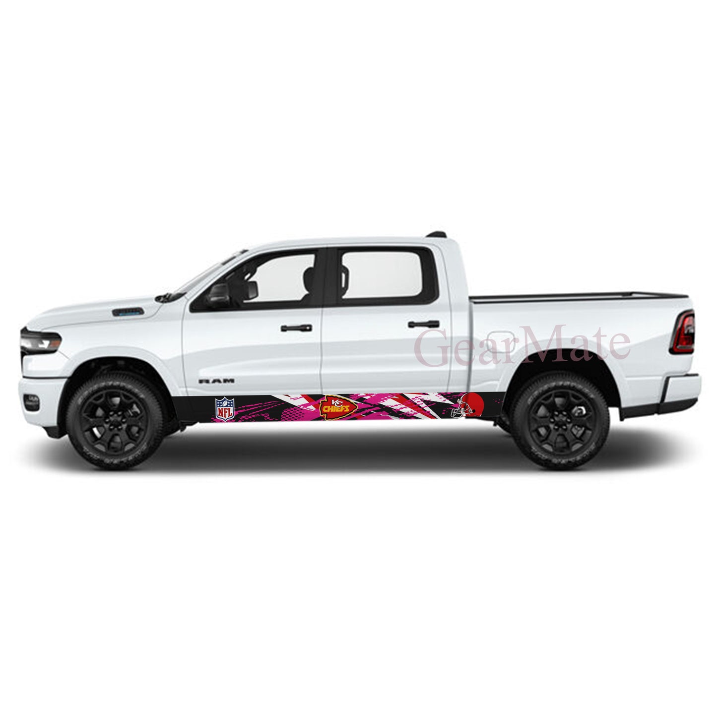NFL Kansas City Chiefs 1 Rocker Panel Graphic Decal Kit (Left & Right Sides) - High Quality Vinyl for Trucks & SUVs